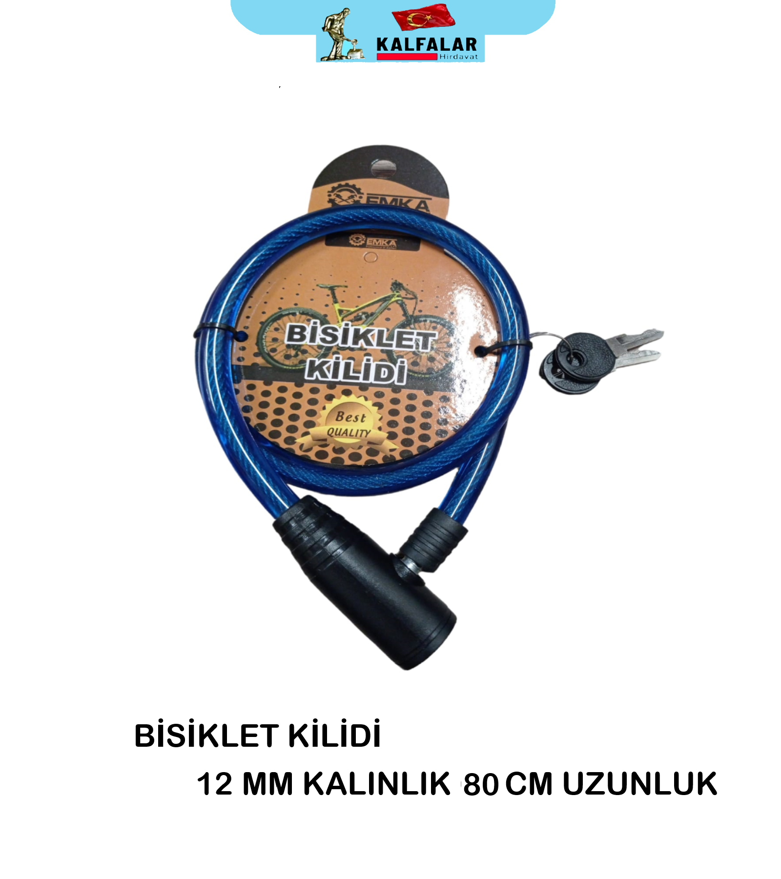 BİSİKLET KİLİDİ 12 MM KALINLIK 80 CM UZUNLUK NET 
