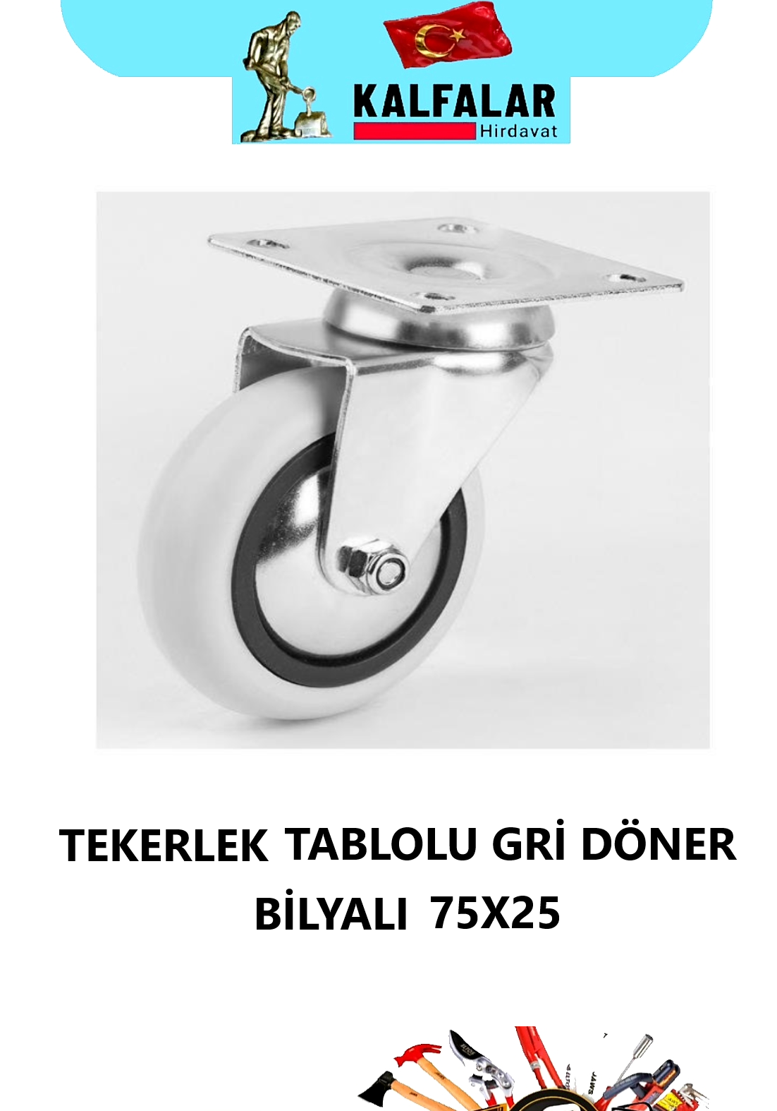 TEKERLEK TABLOLU 75X25 GRİ DÖNER BİLYALI
