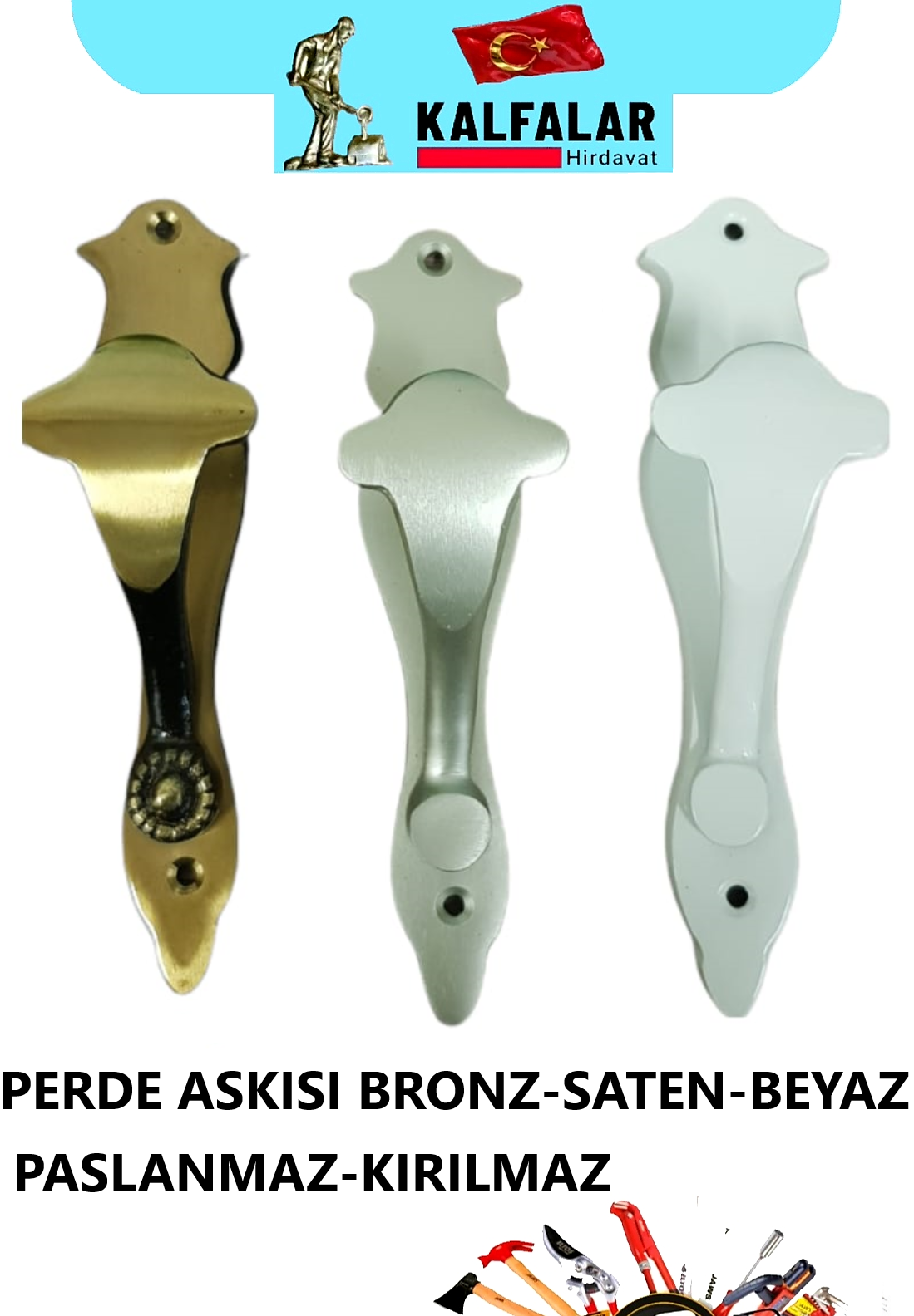 ASKI TEKLİ PERDE BRONZ-SATEN-BEYAZ