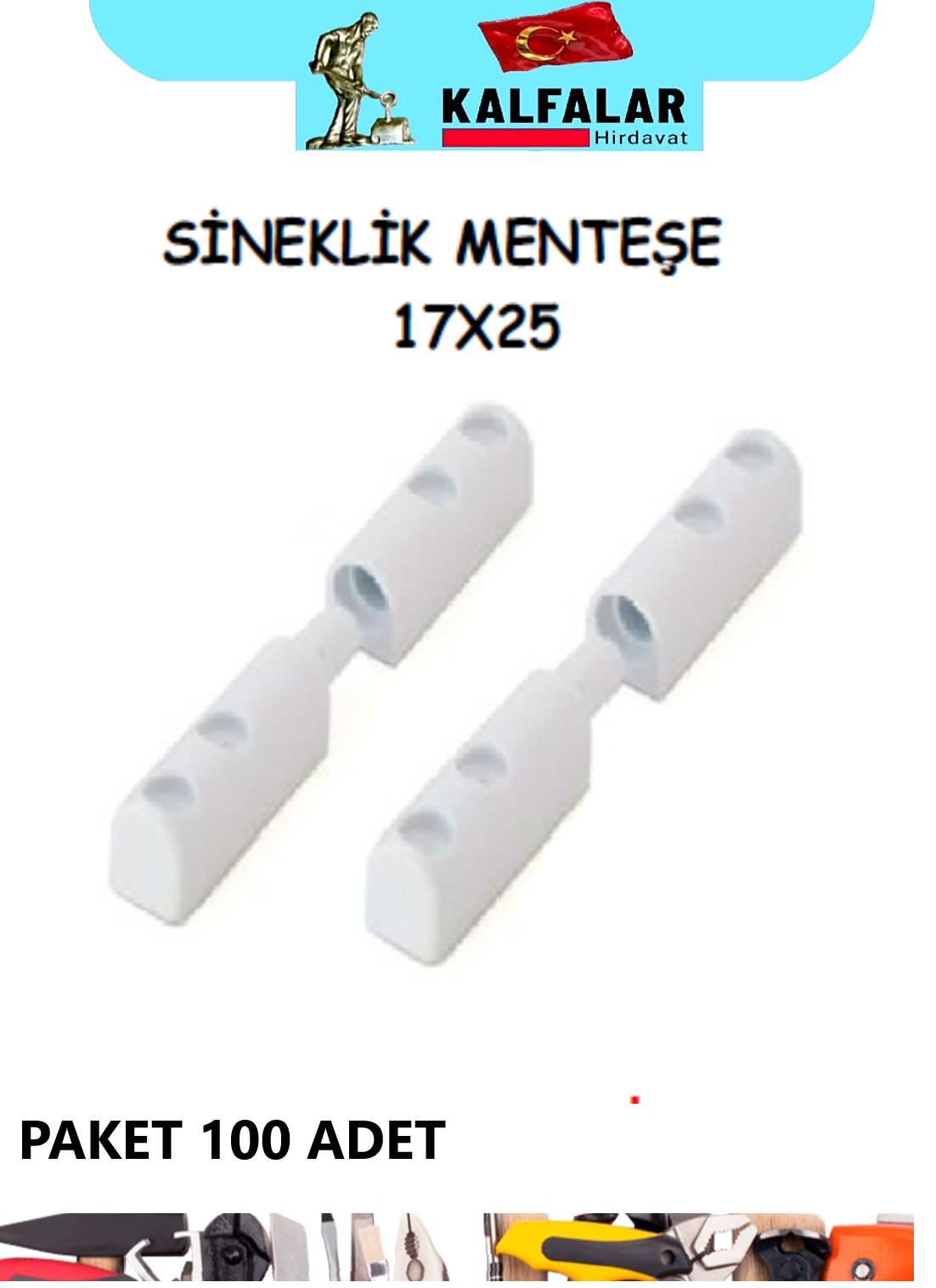 PVC SİNEKLİK MENTEŞE 17X25 PAKET 100 ADET