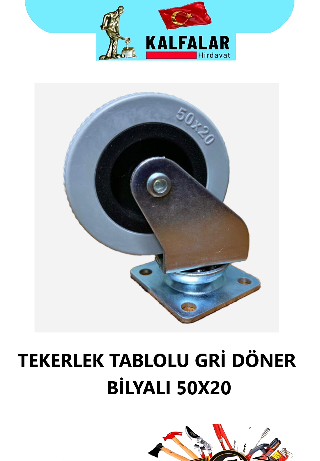 TEKERLEK TABLOLU 50X20 GRİ DÖNER BİLYALI