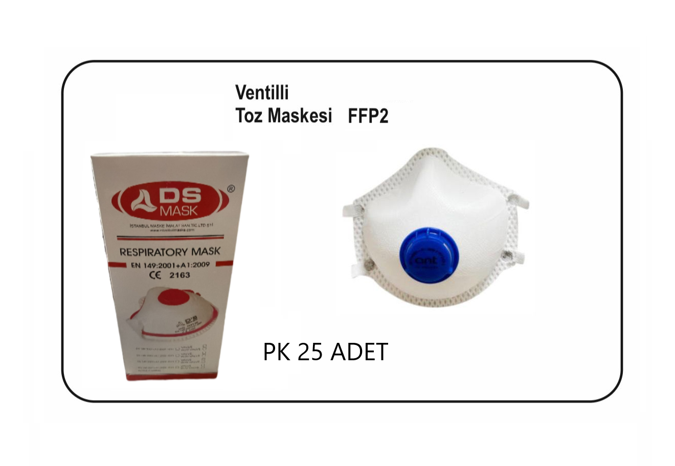 TOZ MASKE VENTİLLİ KUBBELİ FFP2 KALİTELİ