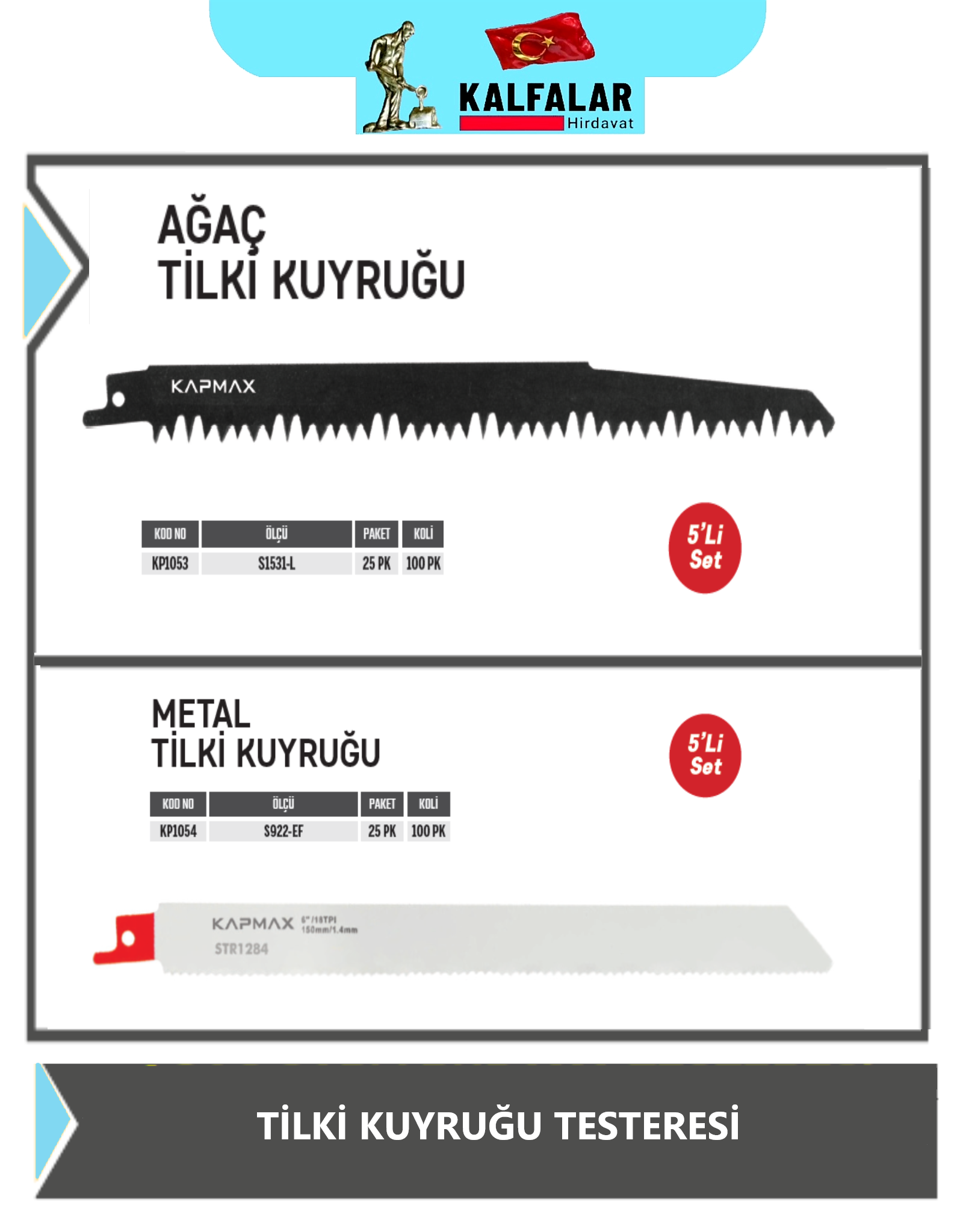 TİLKİ KUYRUĞU TESTERESİ METAL 150 MM