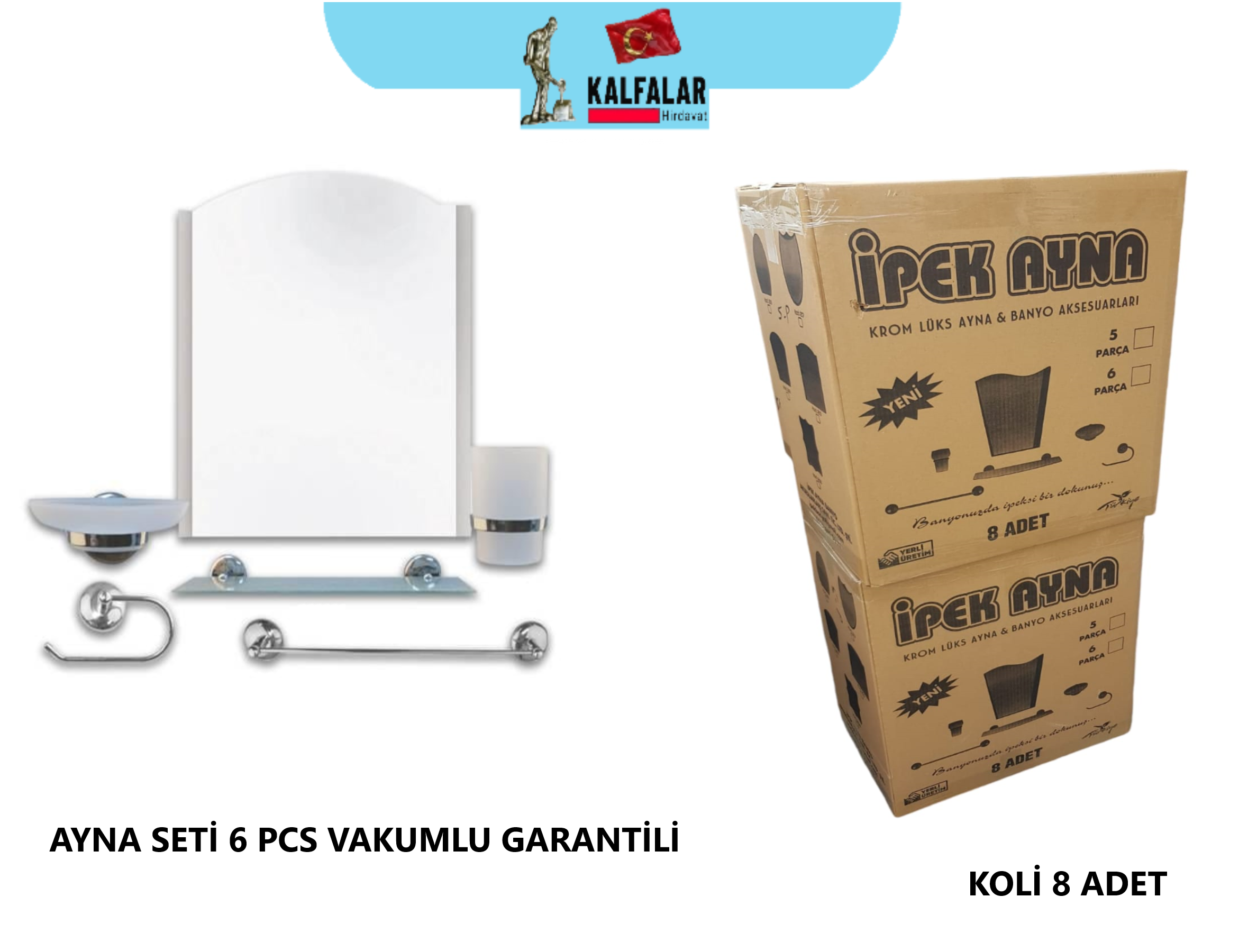 AYNA SET  KROM 6 PARÇA VAKUMLU EKONOMİK