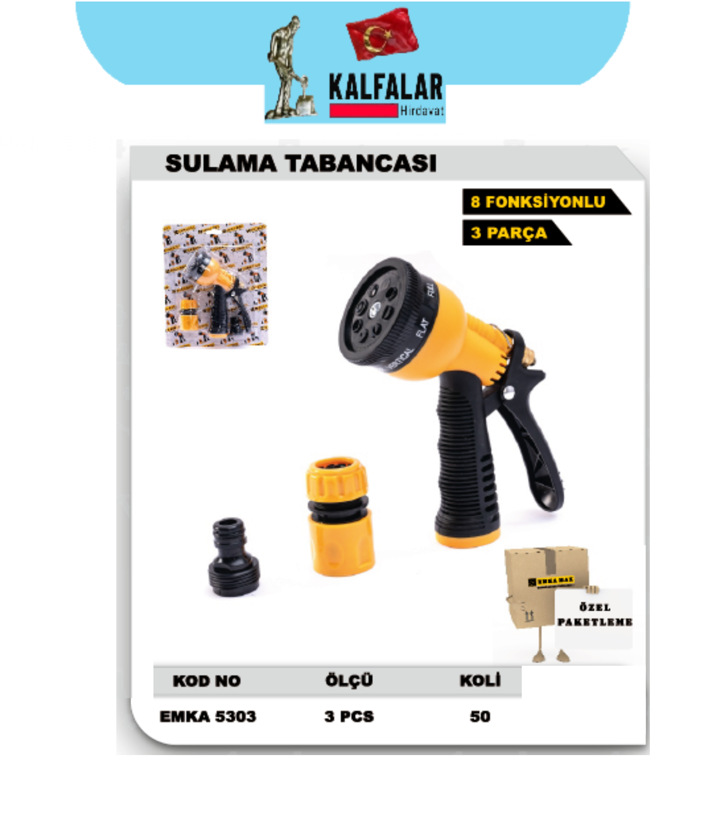 SU FISKIYE TABANCA OTOMATİK  8 FONKSİYONLU 3 PCS EMKA5303