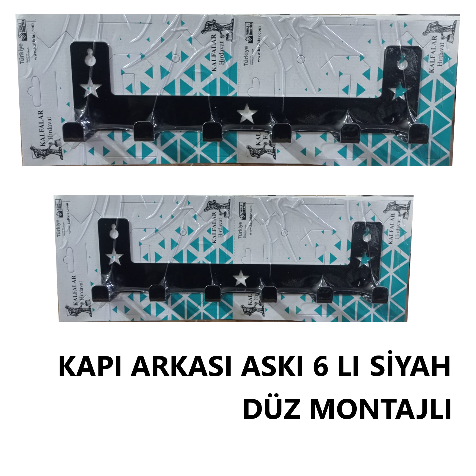 KAPI ARKASI ASKILIK 6 LI SİYAH DÜZ MONTELİ