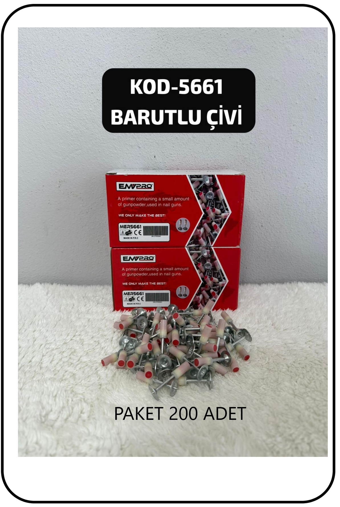 BARUTLU ÇİVİ PUL BAŞLI PAKET 200 ADET