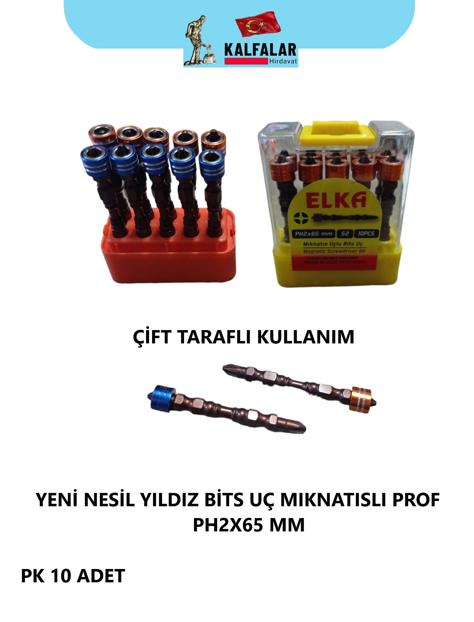 YILDIZ UÇ BİTS PH2X65 MM YENİ NESİL MIKNATISLI 