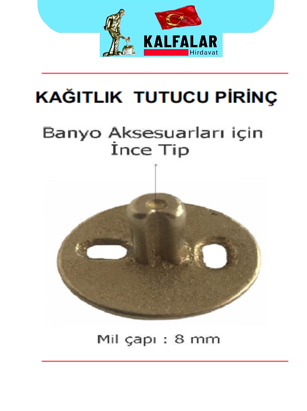 KAĞITLIK TUTUCU PİRİNÇ KALFAM