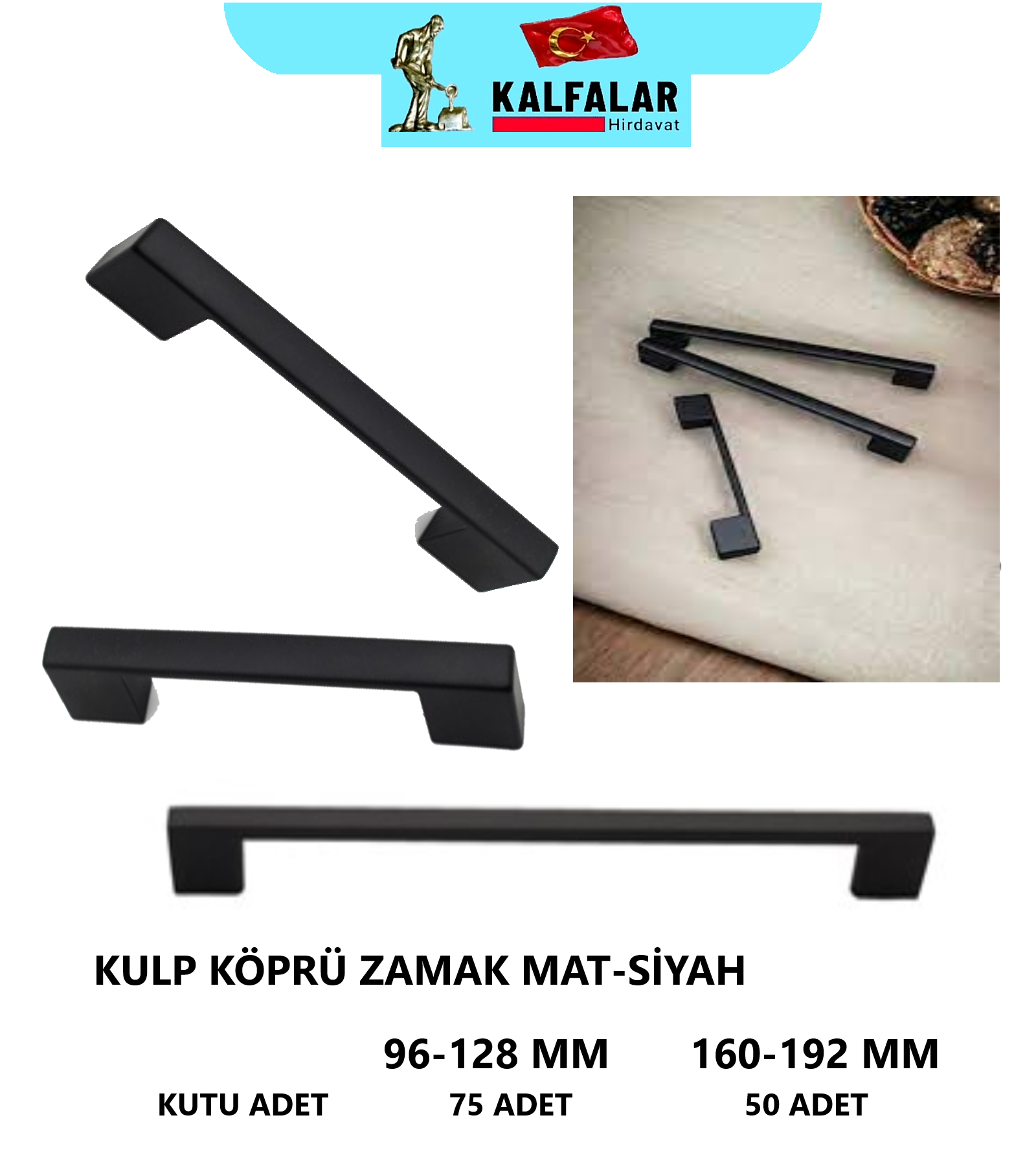KULP KÖPRÜ EKONOMİK ZAMAK MAT-SİYAH 160-192 MM