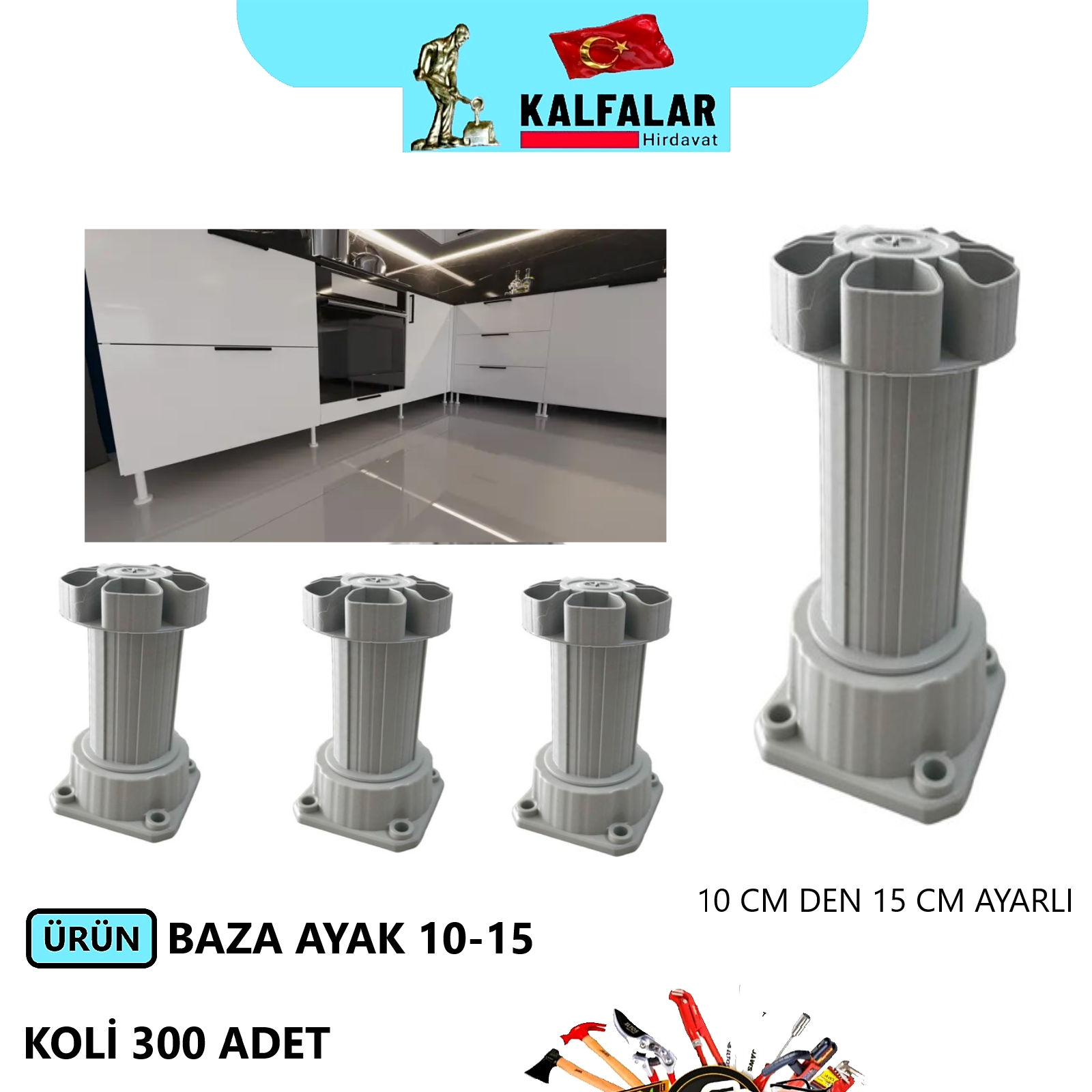 BAZA AYAK 10-15 CM AÇIK GRİ