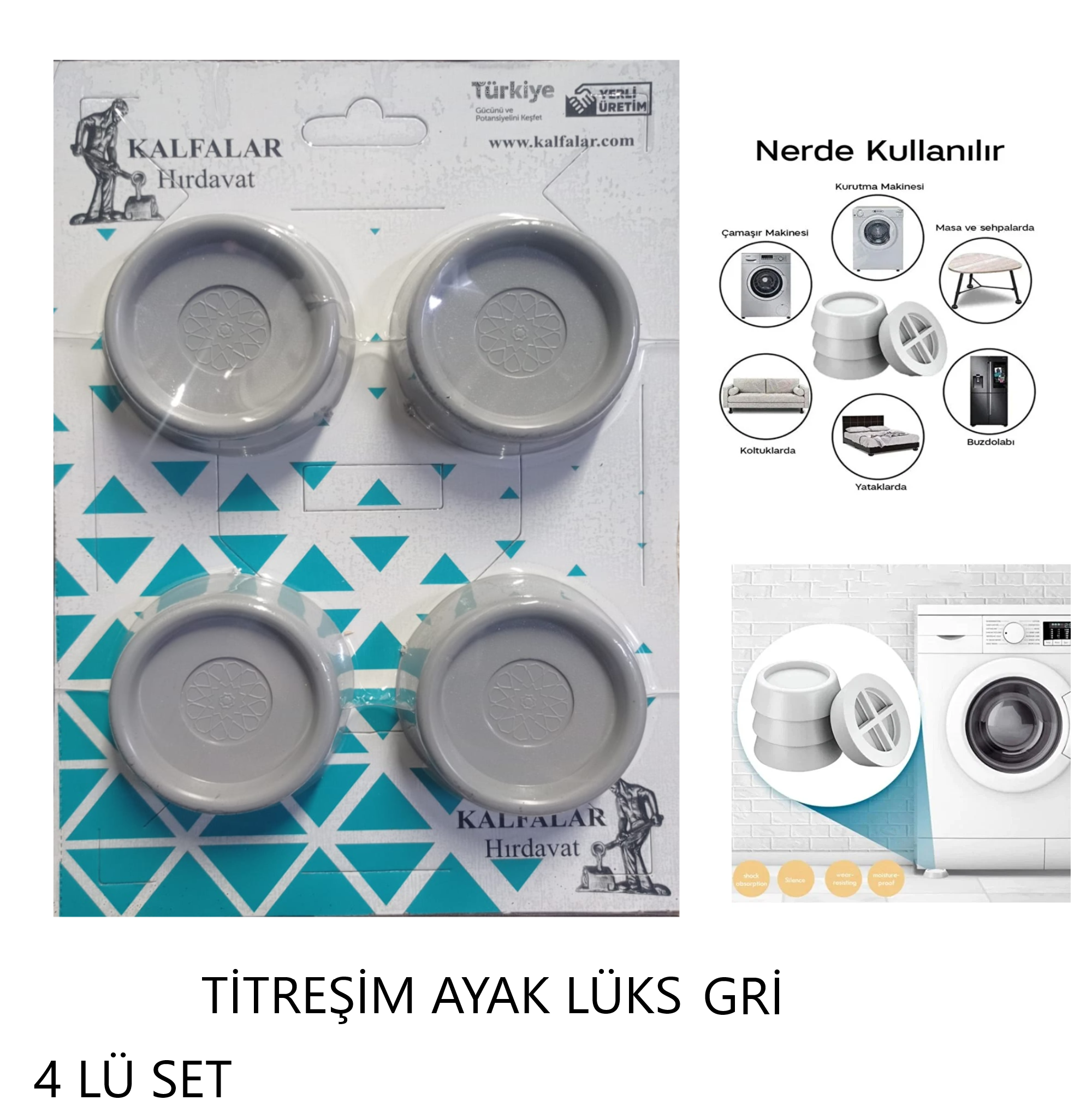 TİTREŞİM ÖNLEYİCİ LÜKS GRİ 4 SET KALFA