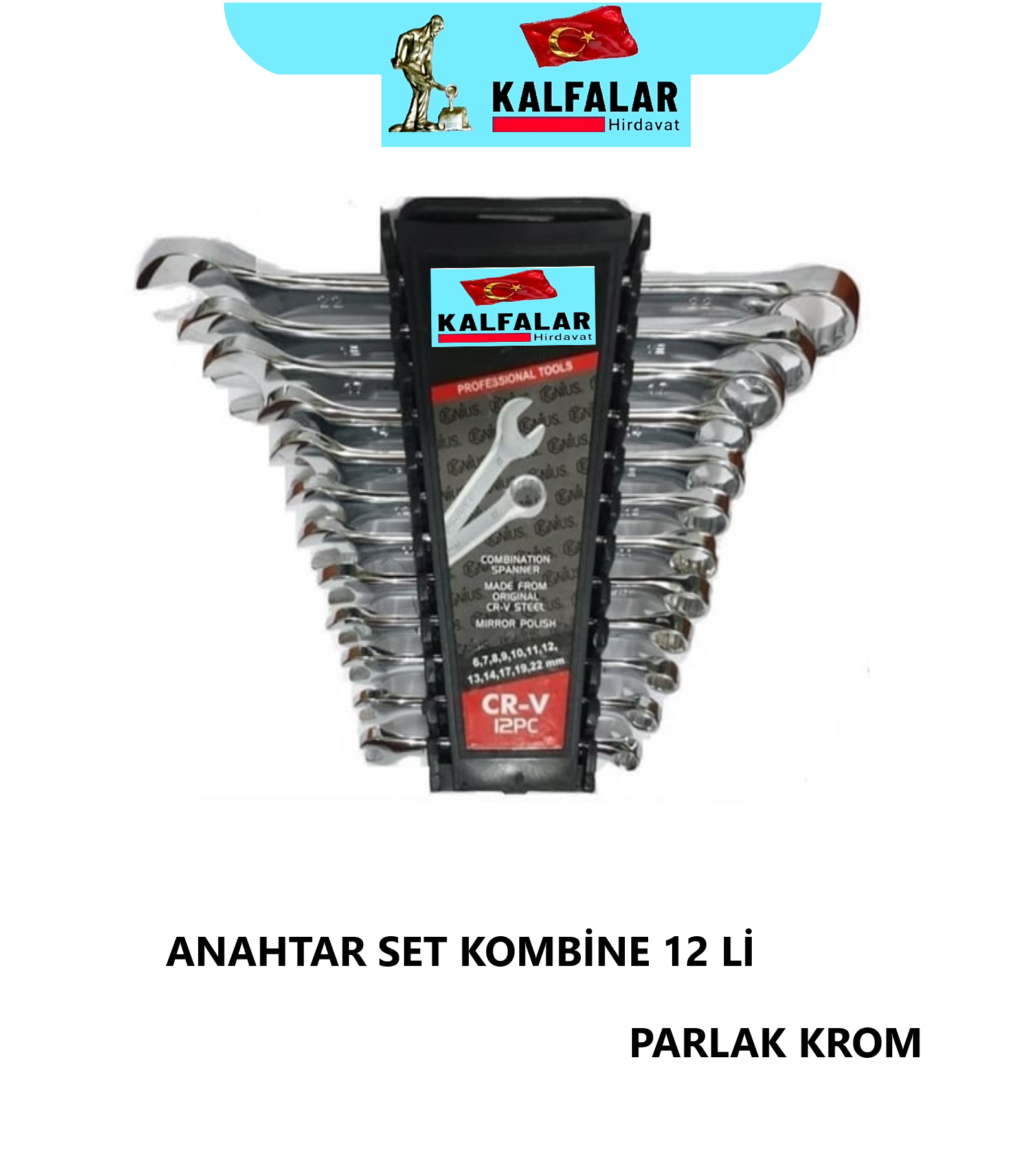 ANAHTAR SET KOMBİNE 12 PCS PARLAK KROM