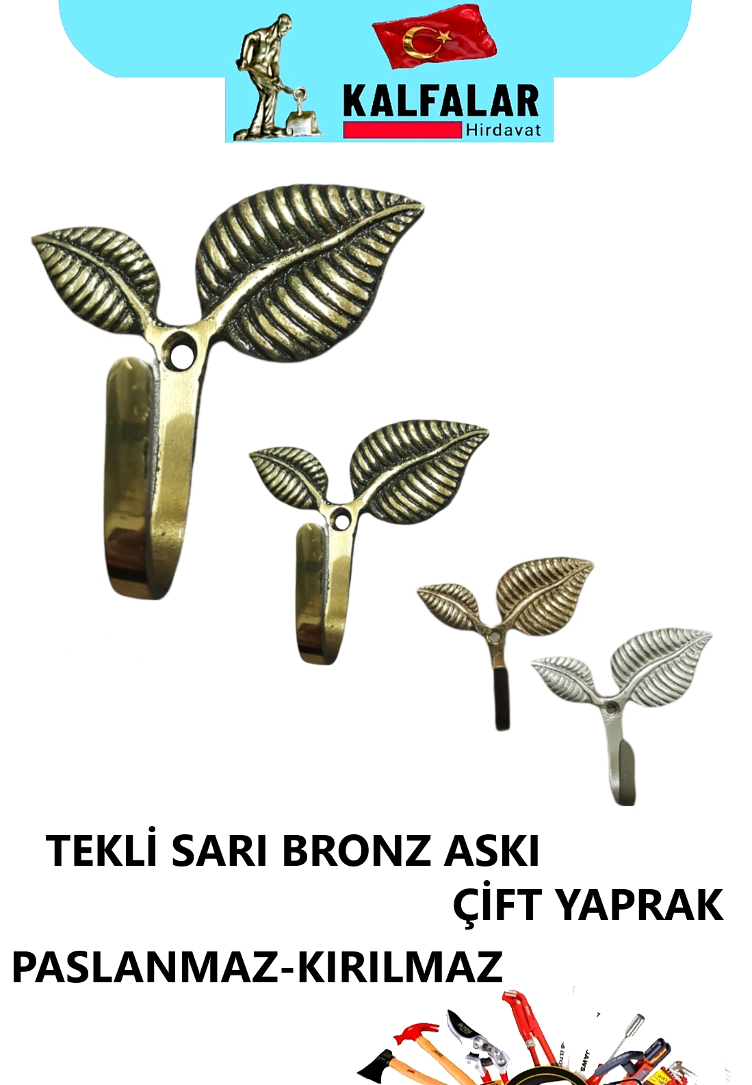 ASKI TEKLİ PİRİNÇ BRONZ ÇİFT YAPRAK
