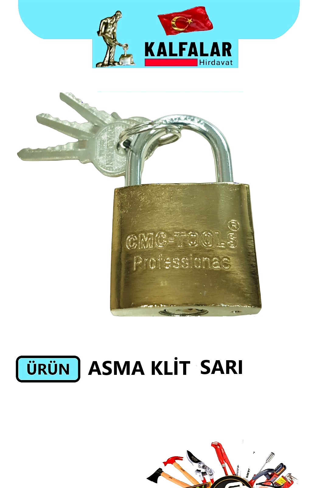 ASMA KİLİT SARI KISA 63 MM