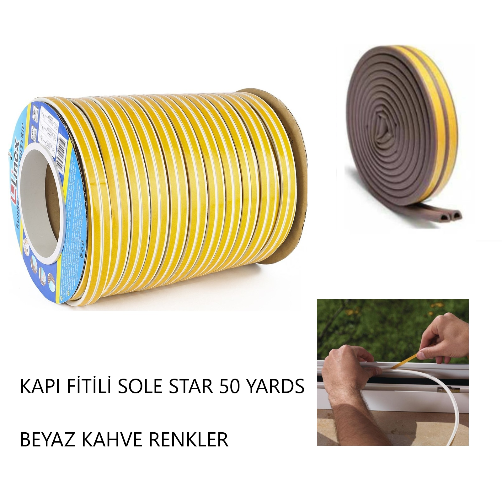 KAPI FİTİLİ D TİPİ 9X6 MM 50 YARDS KALIN KAHVE