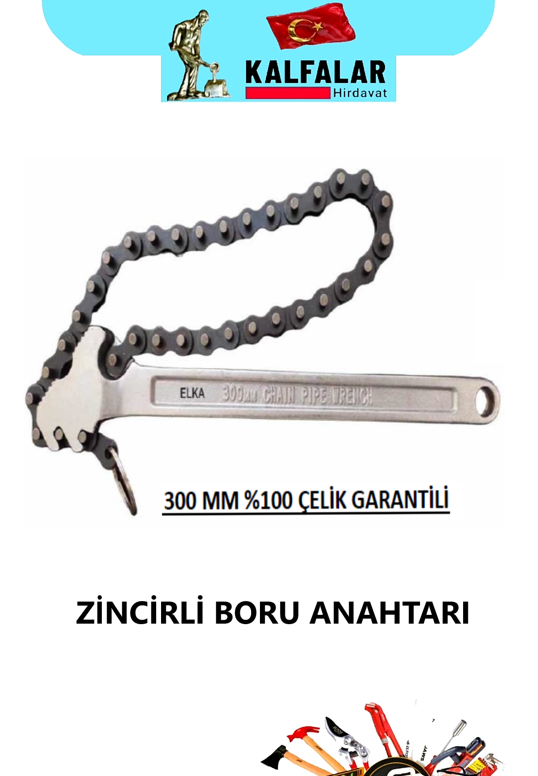 FİLTRE SÖKME ZİNCİRLİ 12 İNÇ 300MM ELKA ÇELİK