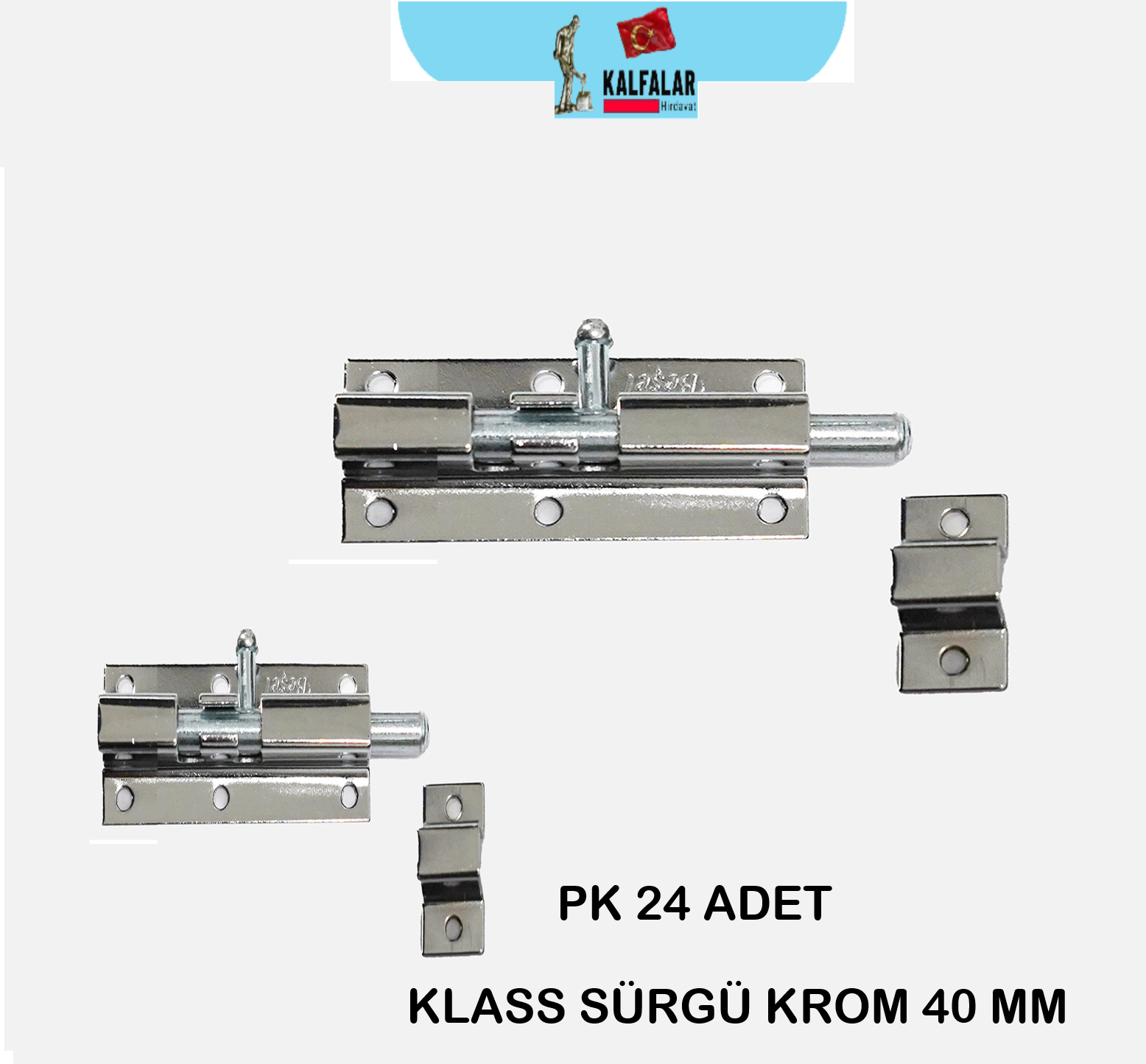 MAVZER SÜRGÜ KLAS 40 MM KROM PK 24 ADET