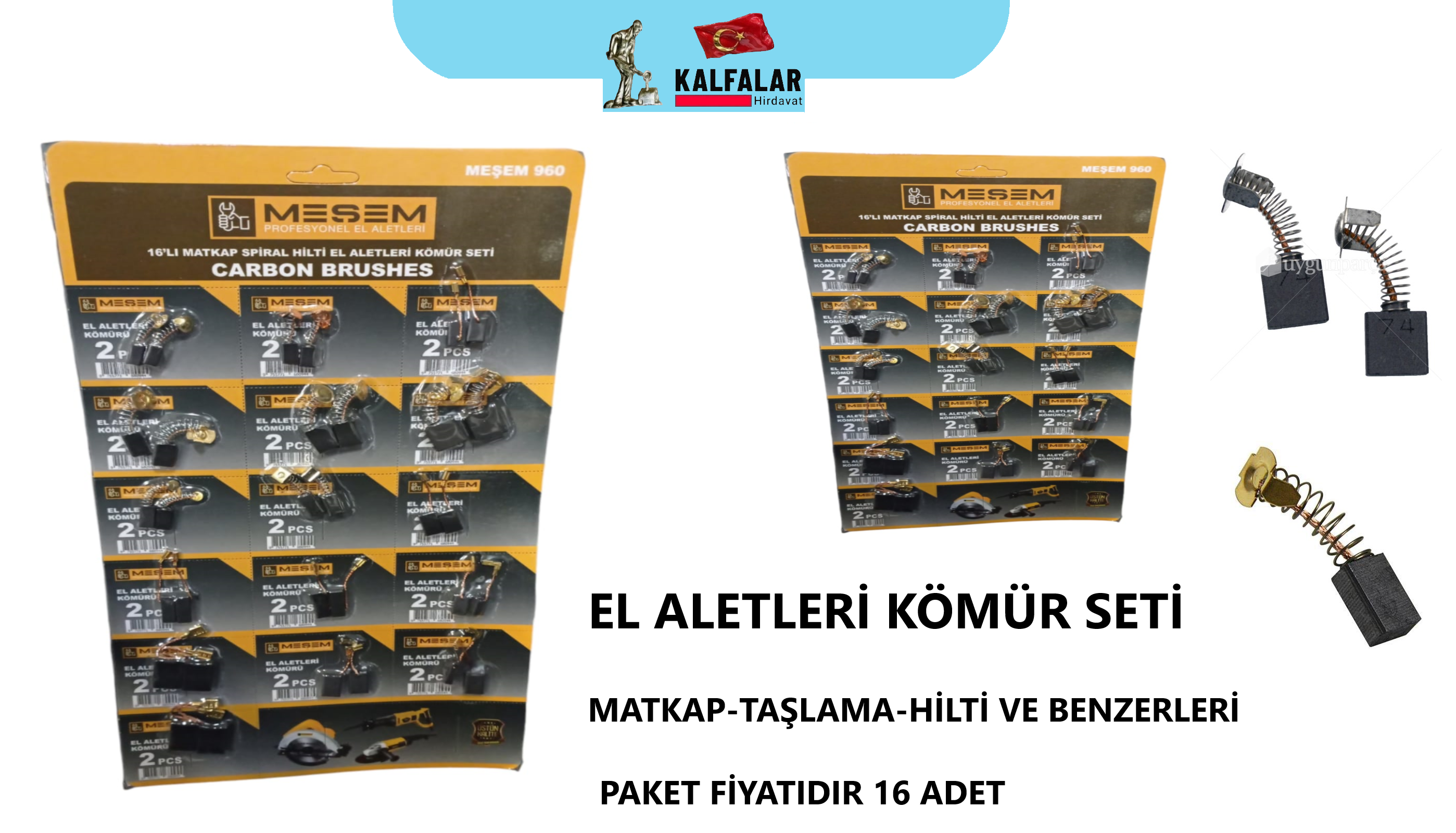 EL ALETLERİ KÖMÜR SETİ PAKET FİYATIDIR. 16 ADET