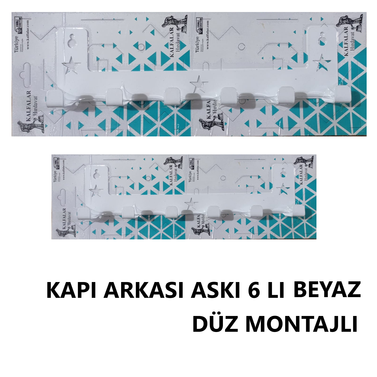 KAPI ARKASI ASKILIK 6 LI BEYAZ DÜZ MONTELİ