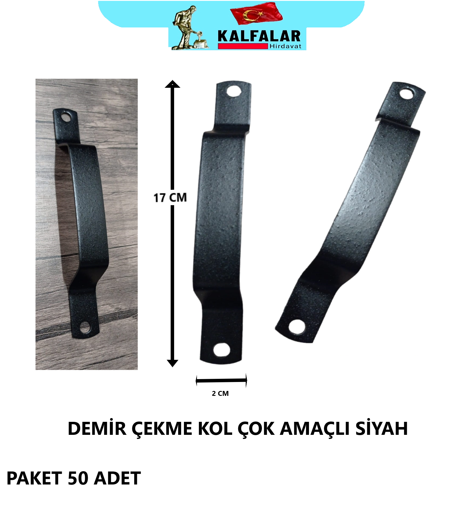 ÇEKME KOL DEMİR ÇOK AMAÇLI SİYAH