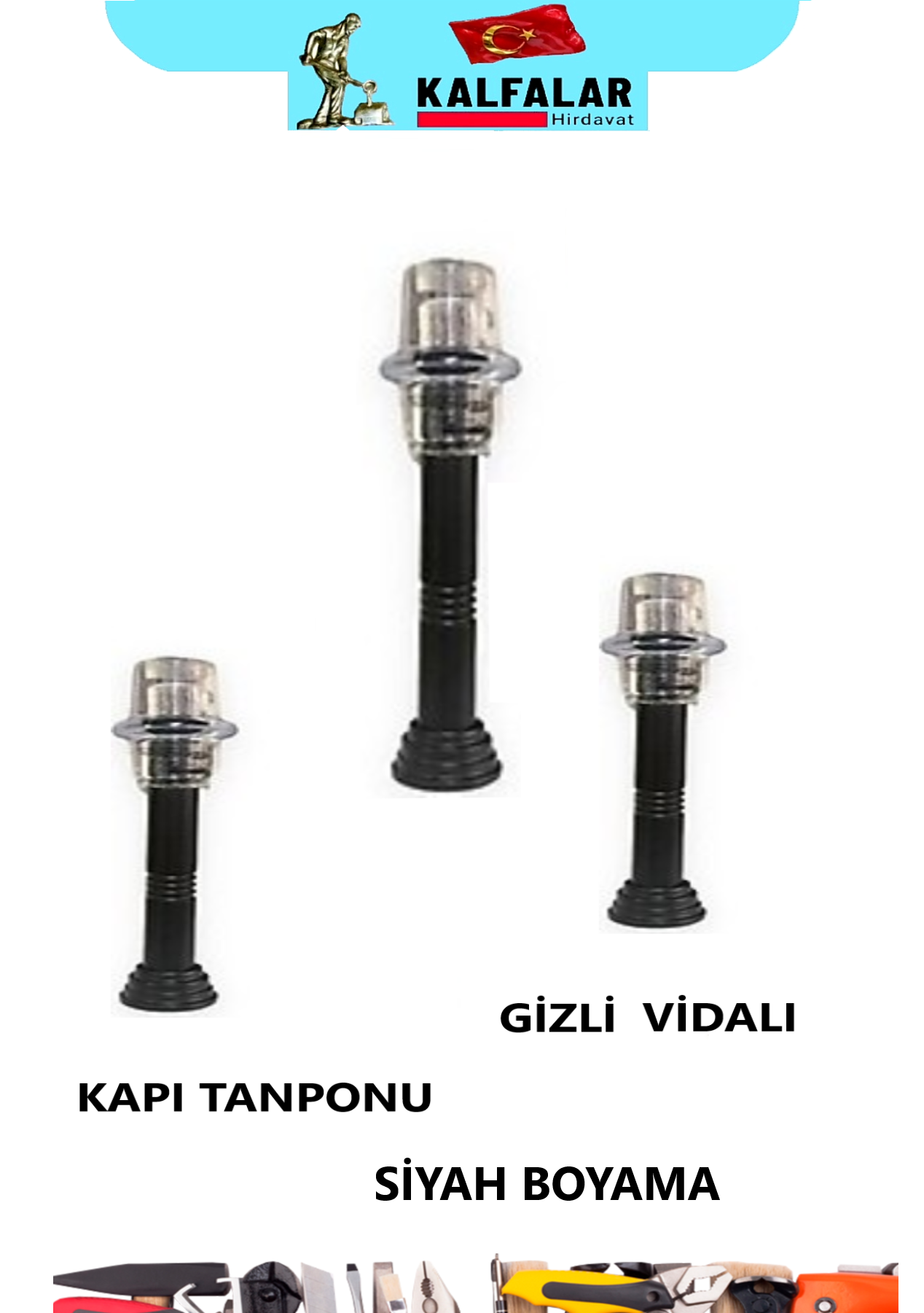 KAPI TANPONU LÜX VİDALI SİYAH BOYALI 10 CM