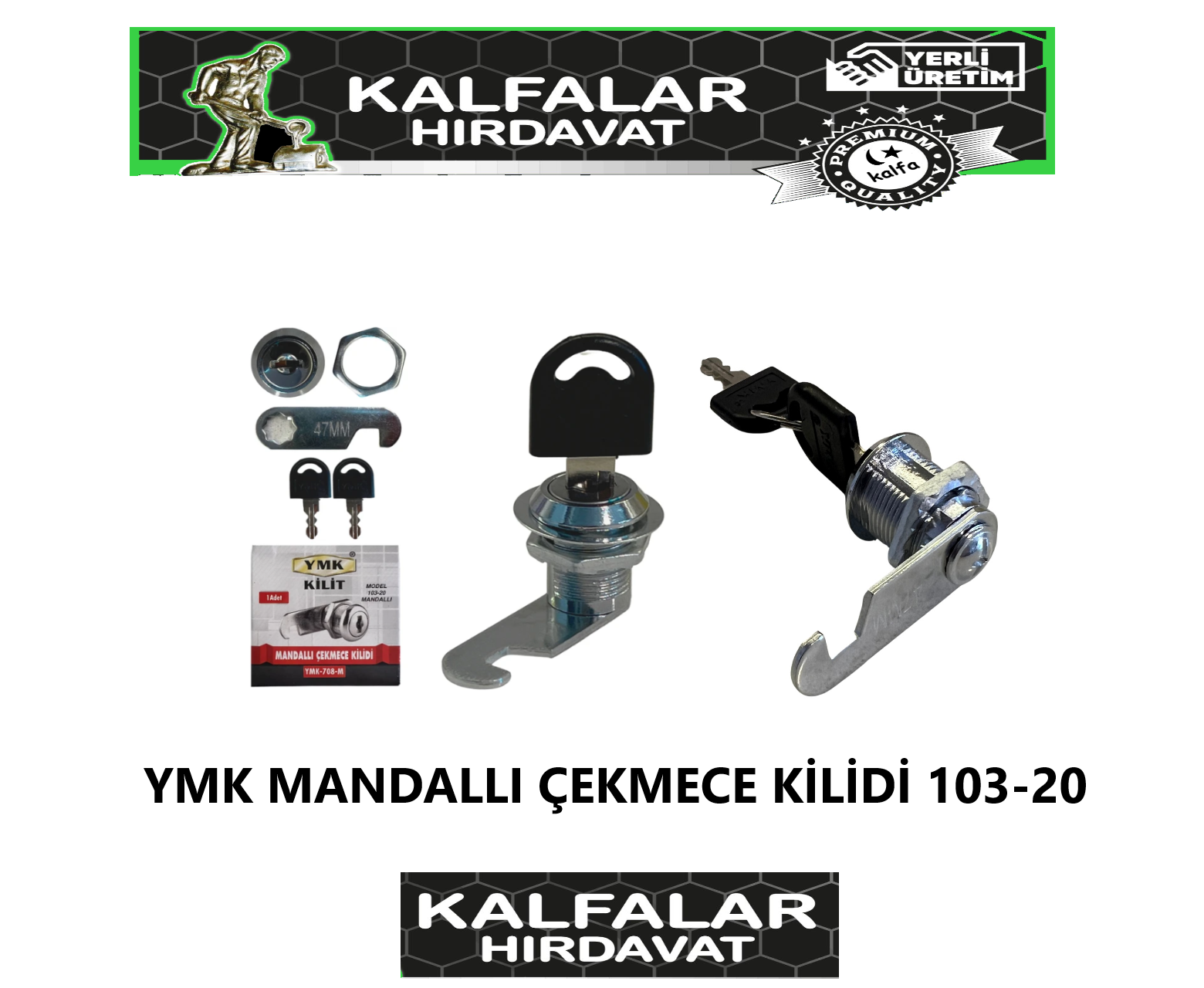 ÇEKMECE DOLAP KİLİDİ MANDALLI 103-20 SAÇ DOLAP