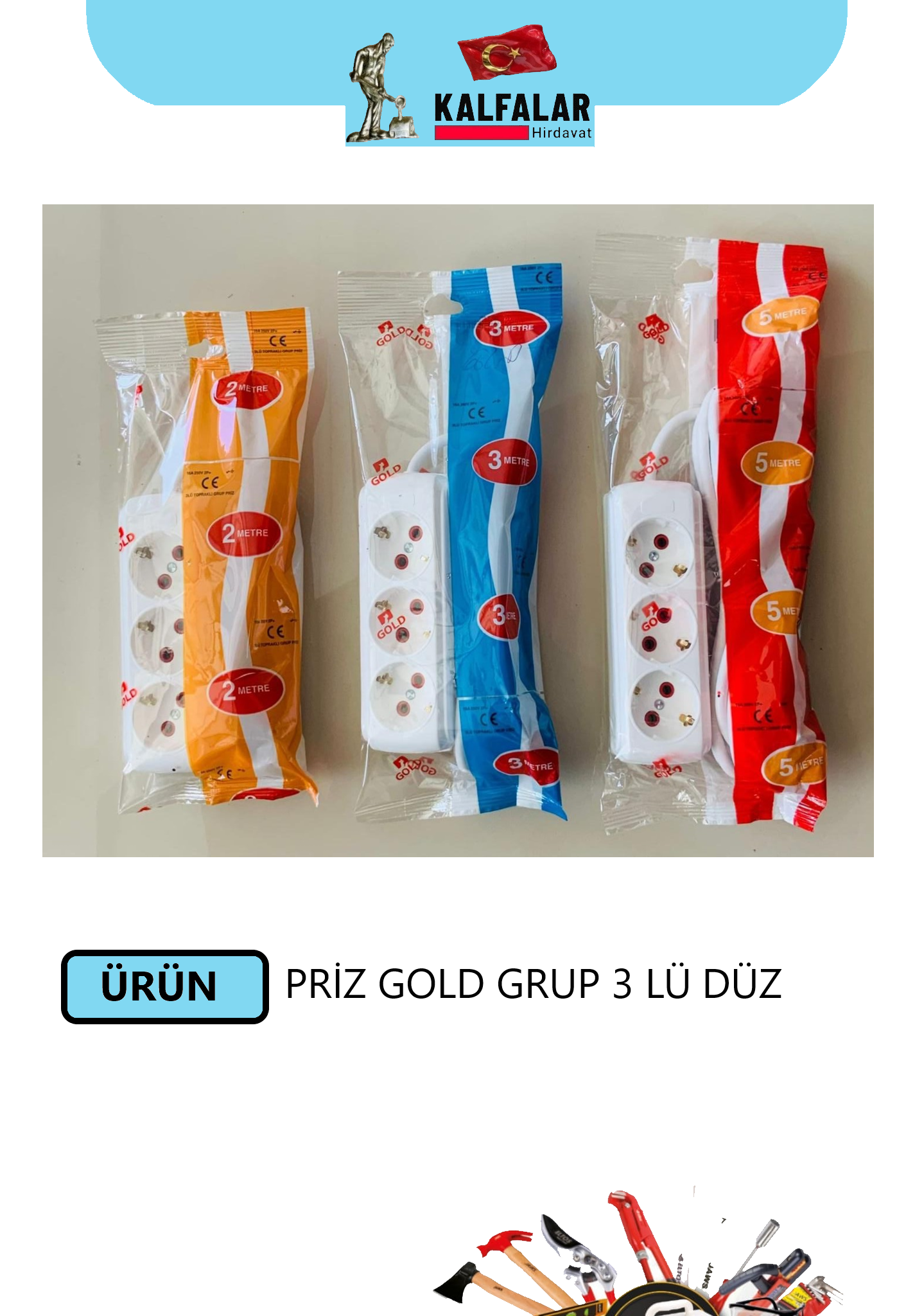 PRİZ GOLD GRUP 3 LÜ 2 METRE DÜZ