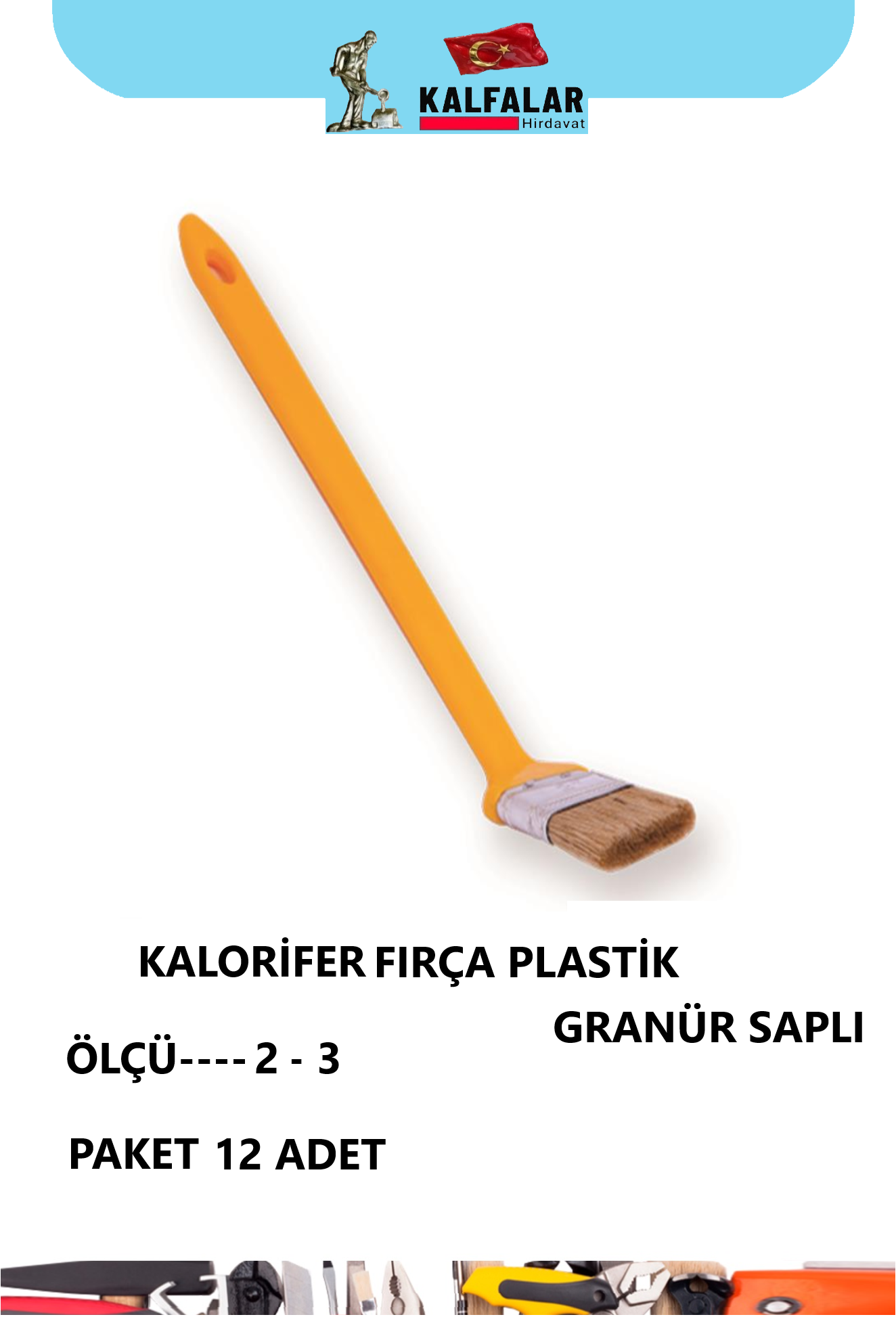 KALORİFER FIRÇA GRANÜR SAPLI NO.3