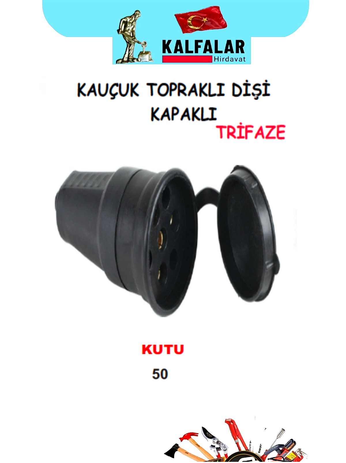 FİŞ DİŞİ KAUÇUK TRİFAZE KAPAKLI