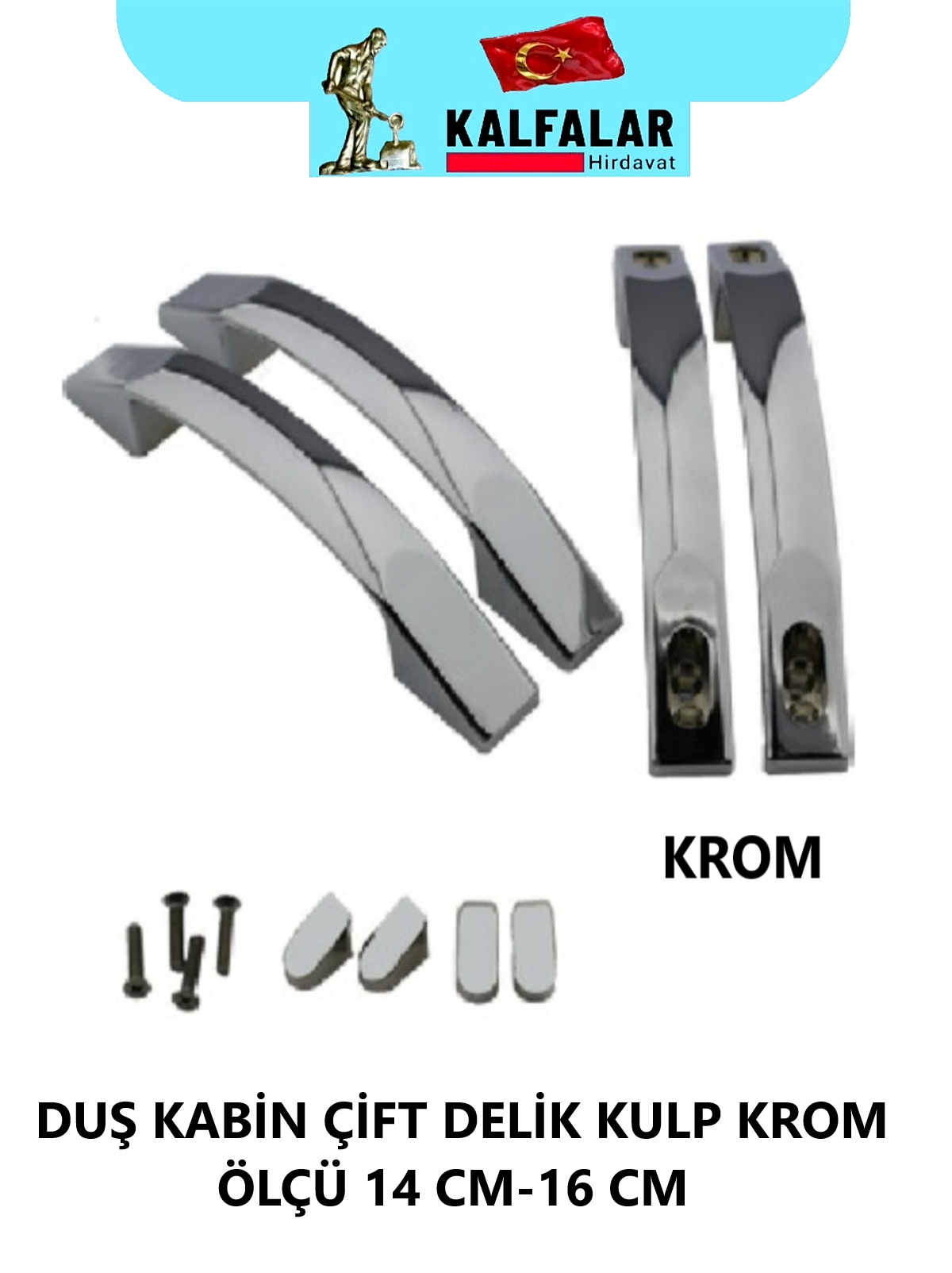 DUŞ KABİN ÇİFT DELİK KULP KROM 