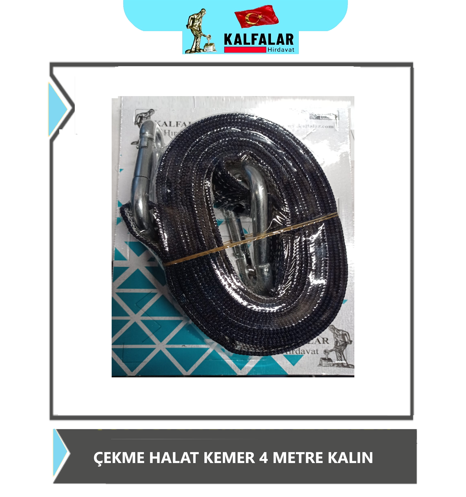 ÇEKME HALAT KEMER 4 METRE KALIN VAKUM AMBALAJ