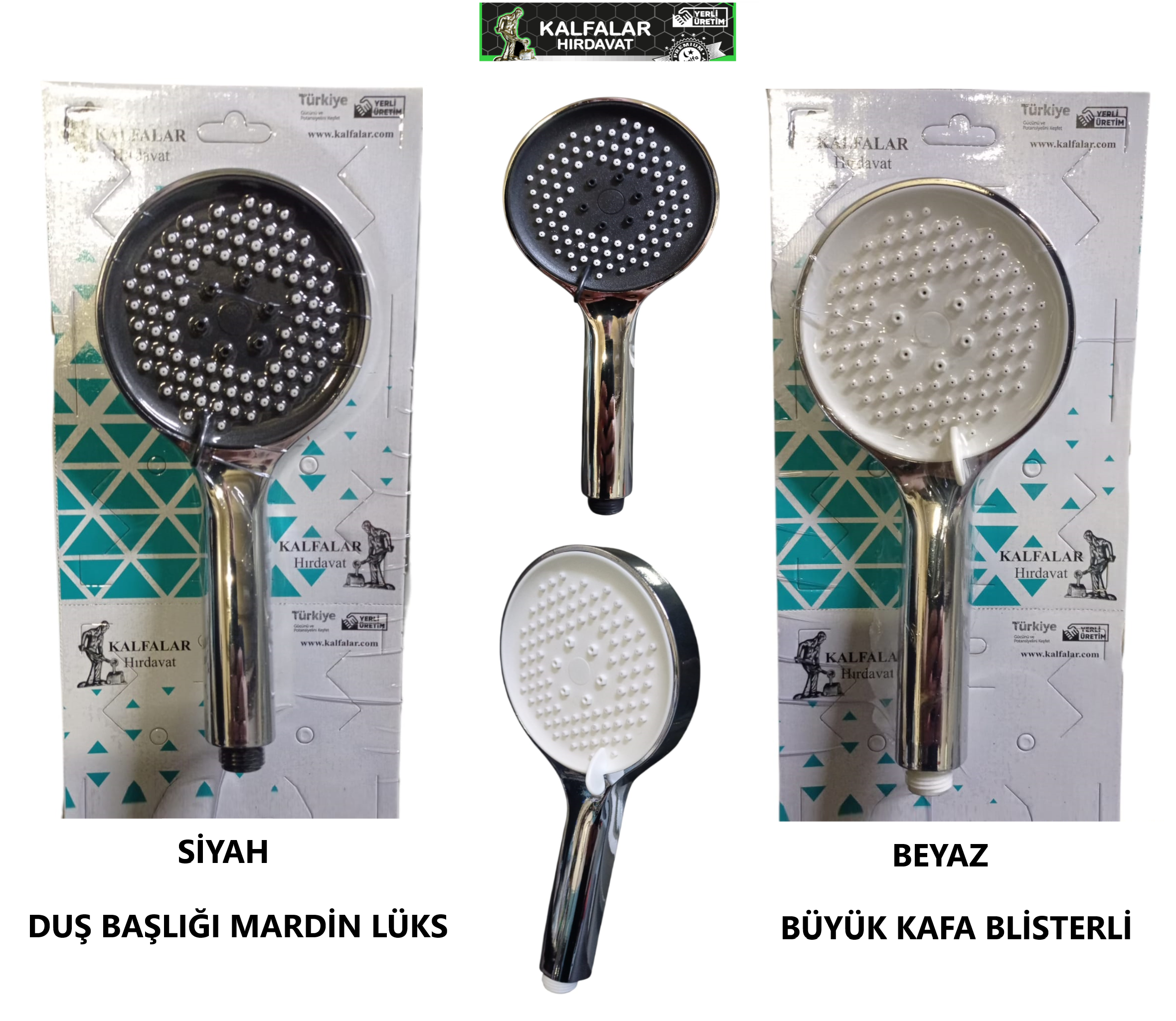 DUŞ BAŞLIĞI MARDİN LÜKS SİYAH BÜYÜK KAFA BLİSTERLİ KALFA