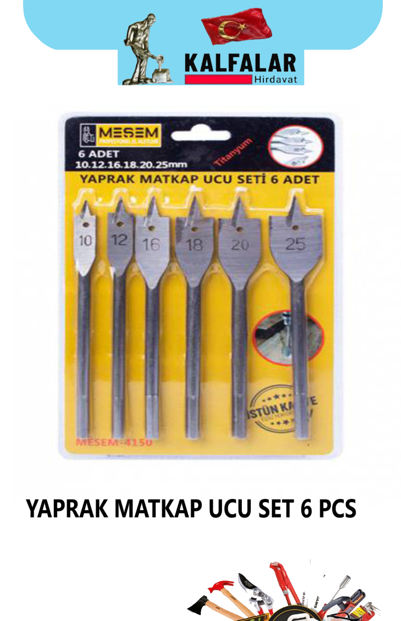 YAPRAK MATKAP UCU SETİ 6 PCS