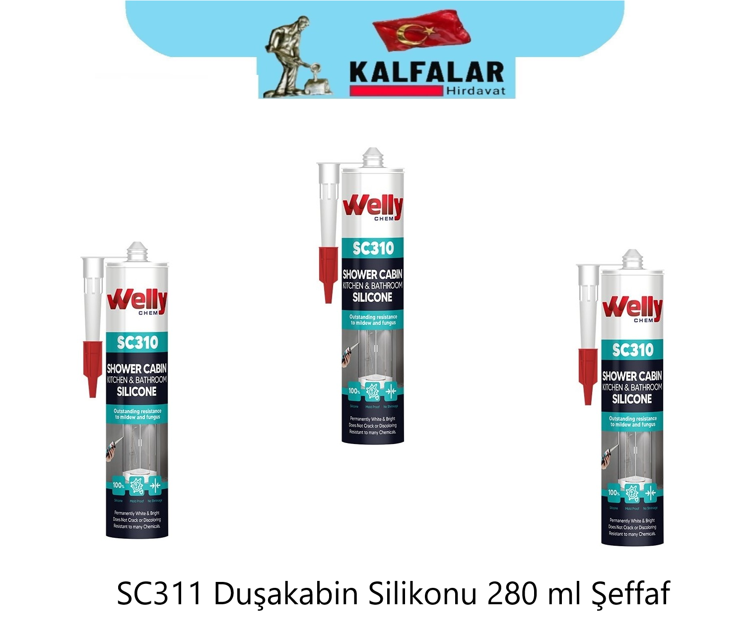 SİLİKON AKVARYUM ŞEFFAF 280 ML WELLY