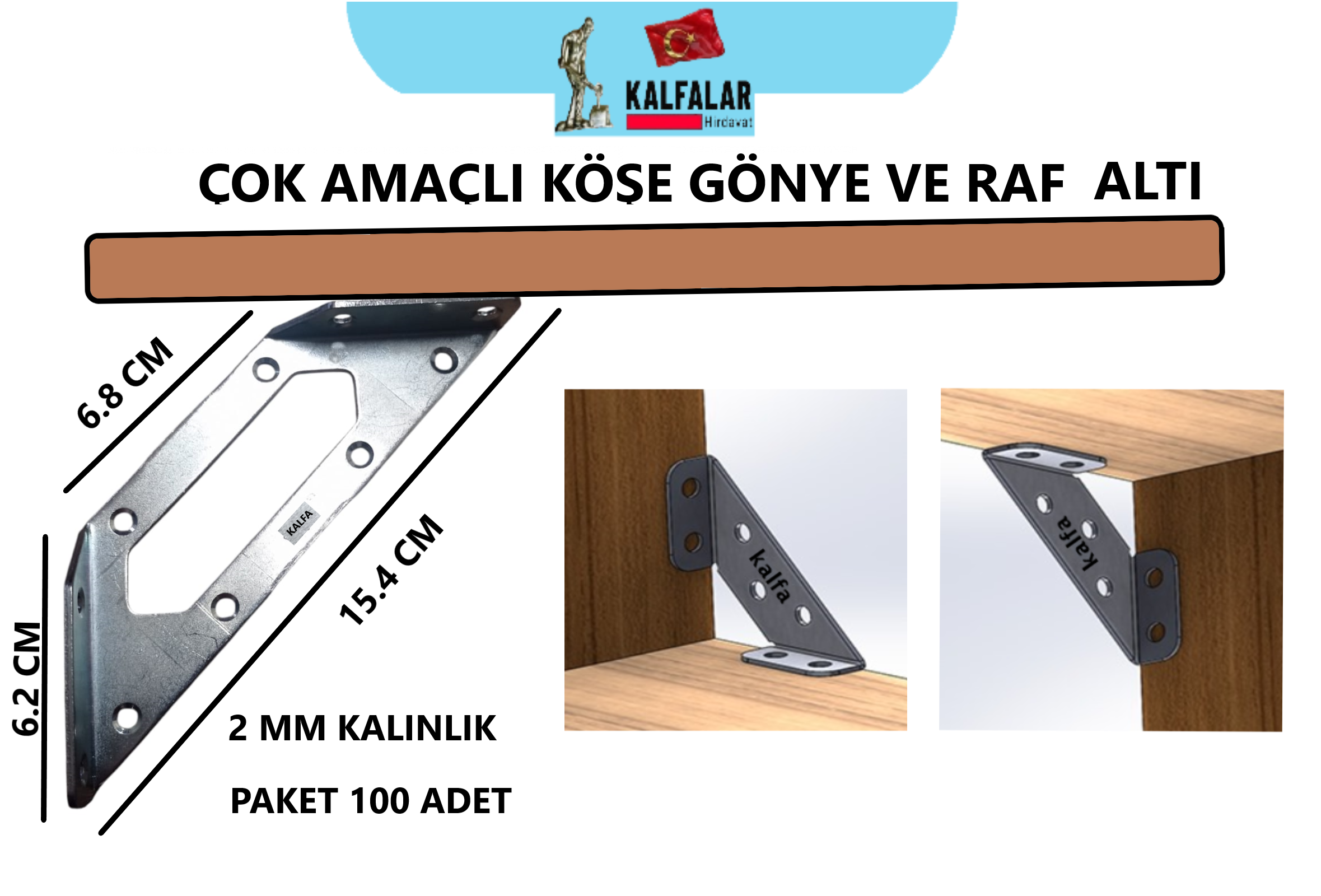KÖŞE GÖNYE RAF ALTI ÇOK AMAÇLI METAL APARAT 2 MM