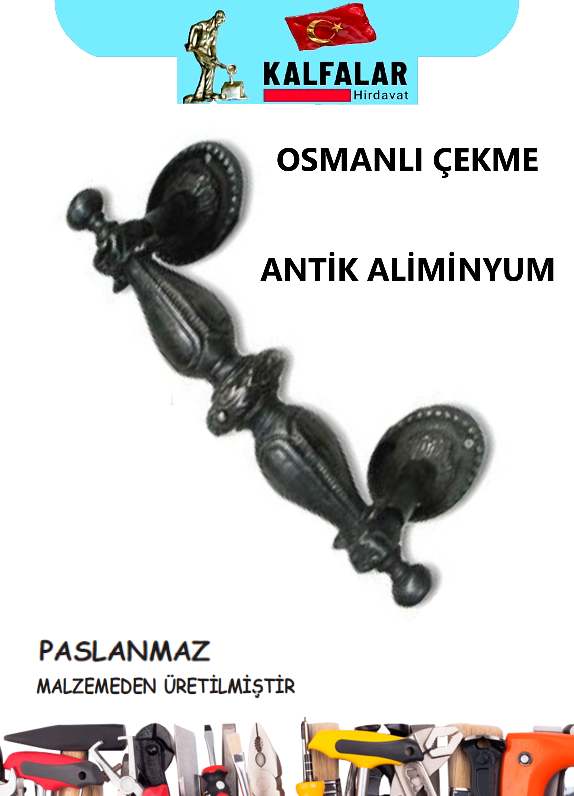ÇEKME KOL OSMANLI ALİMİNYUM ANTİK 22,5 CM 