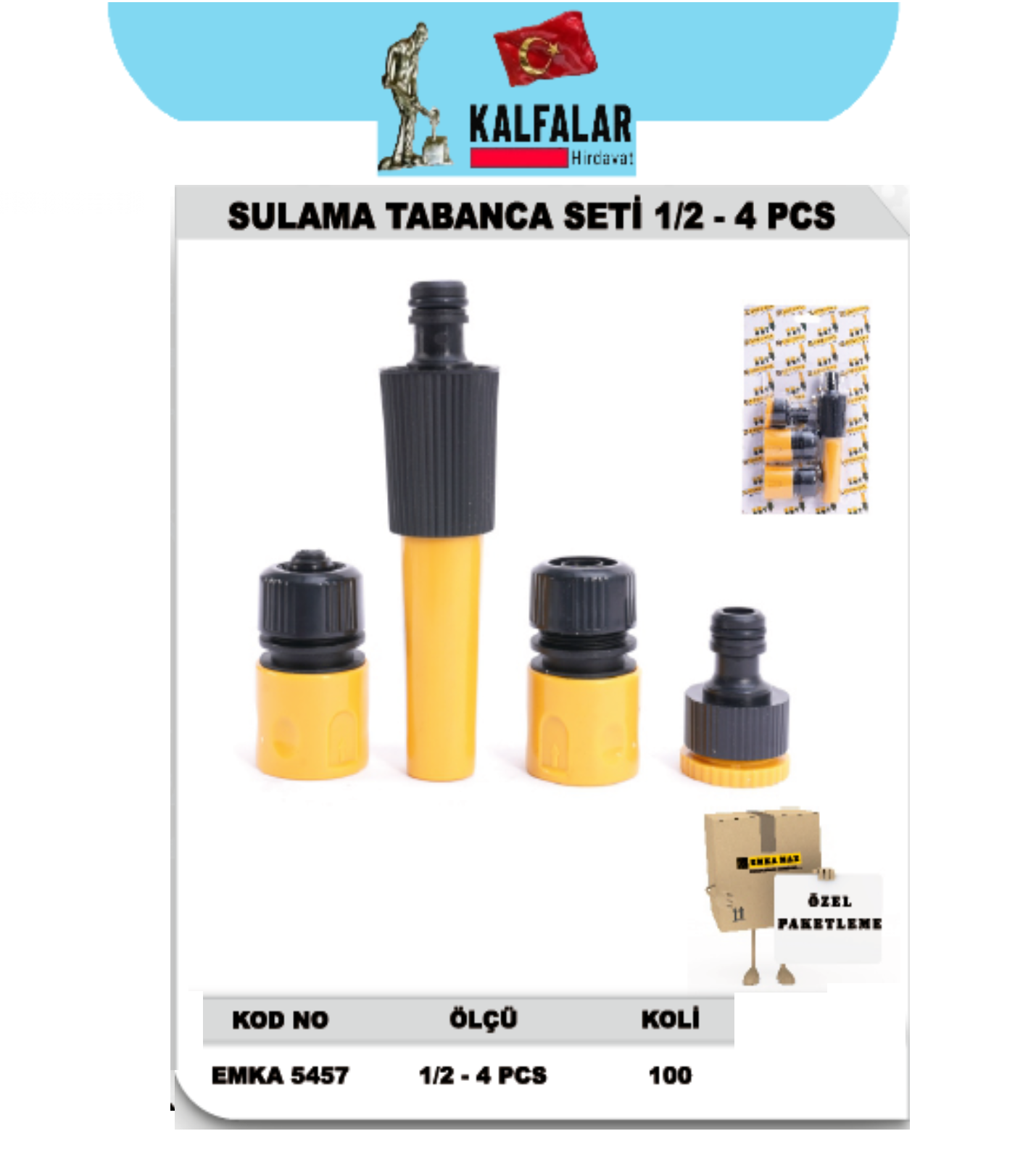 SU FISKIYE TABANCA SETİ 1/2  4 PCS EMKA5457