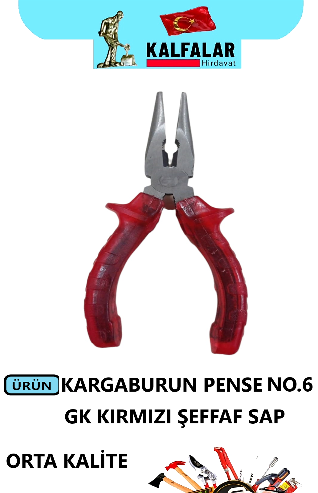 KARGABURUN PENSE NO.6 GK KIRMIZI ŞEFFAF SAP