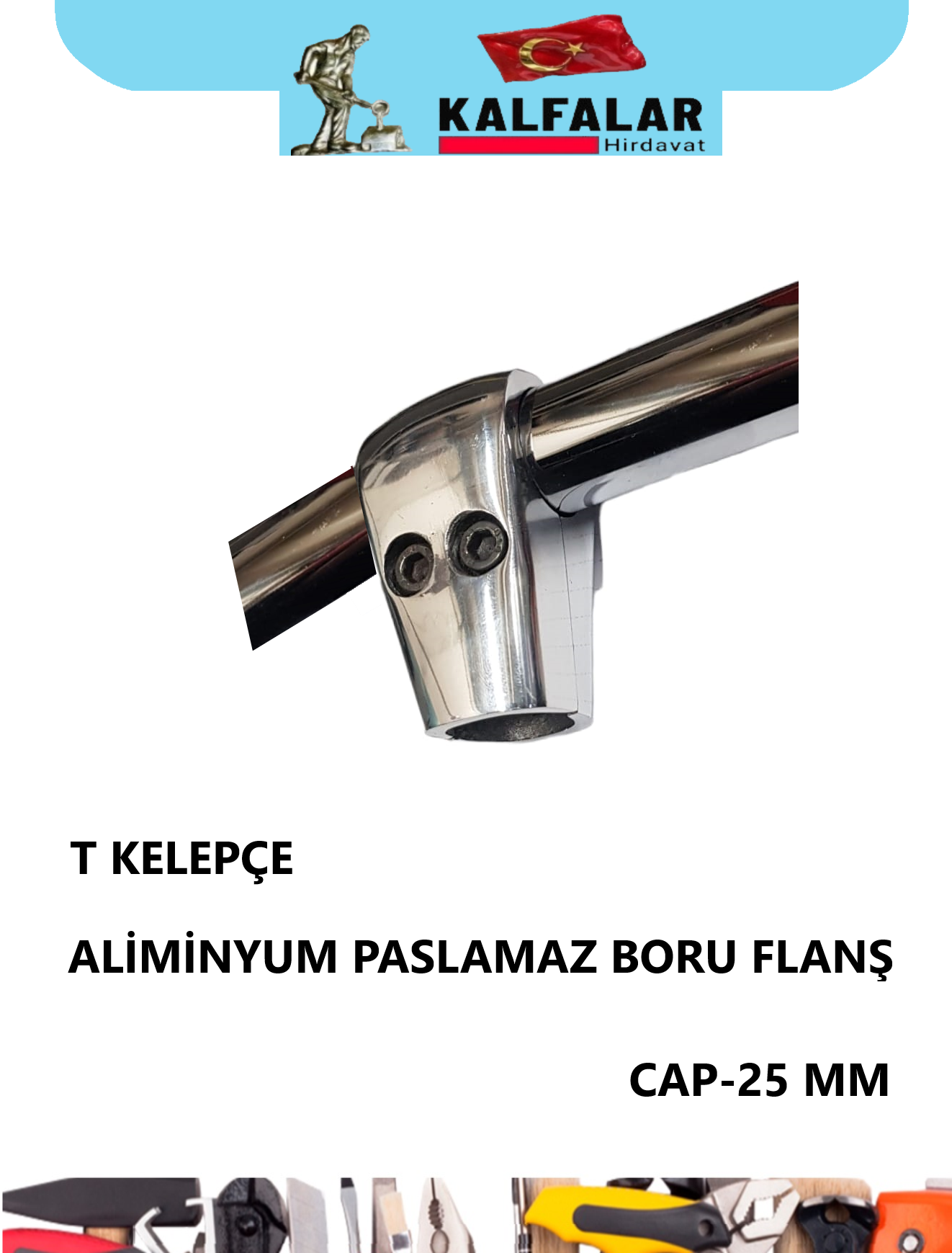 ALİMİNYUM PASLANMAZ BORU T KELEPÇE FLANŞ 25 MM