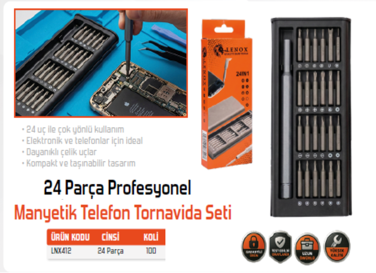 TORNAVİDA SAATÇİ TELOFON SETİ 24 PCS PROFESYONEL