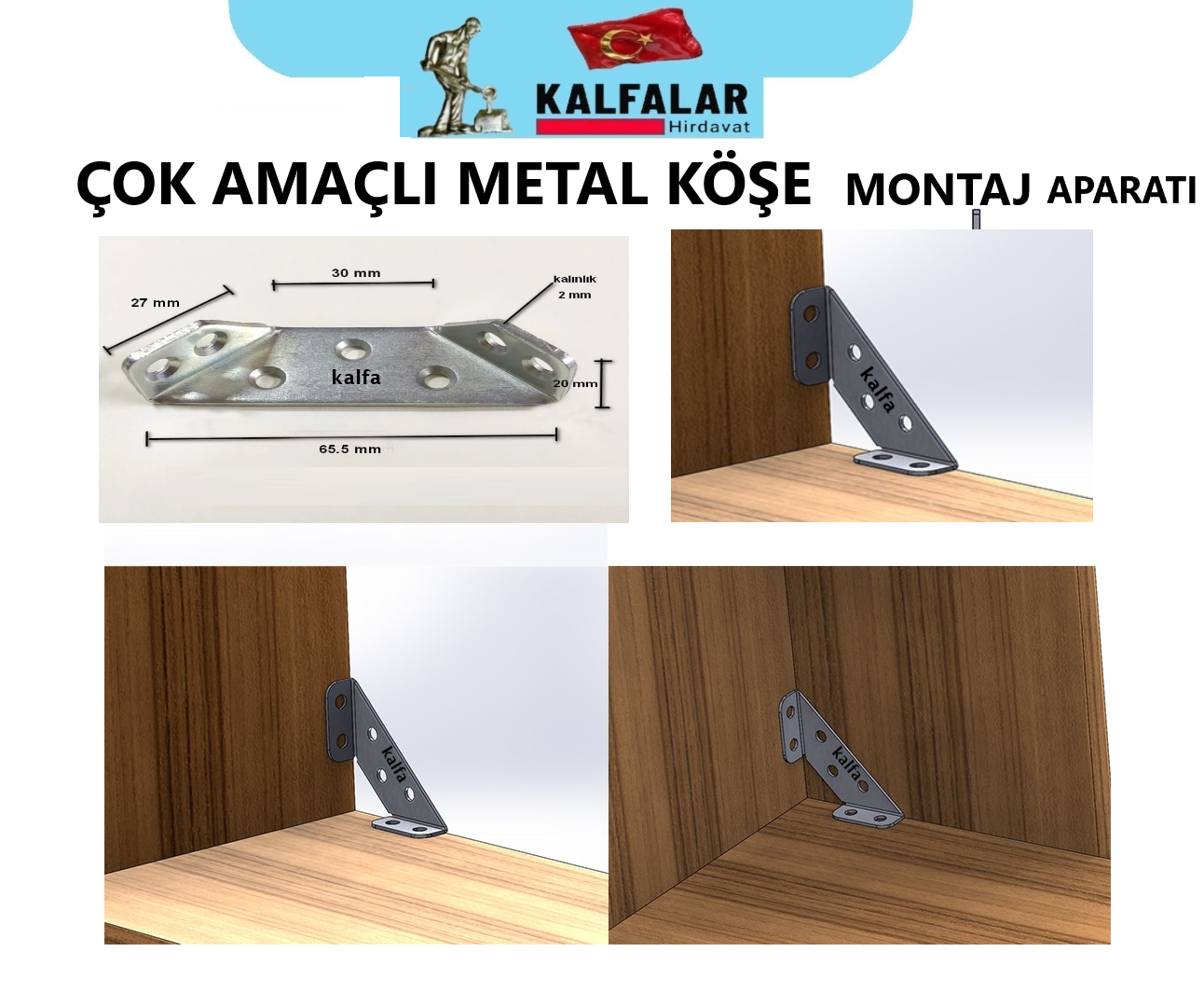 KÖŞE GÖNYE ÇOK AMAÇLI METAL MONTAJ APARATI