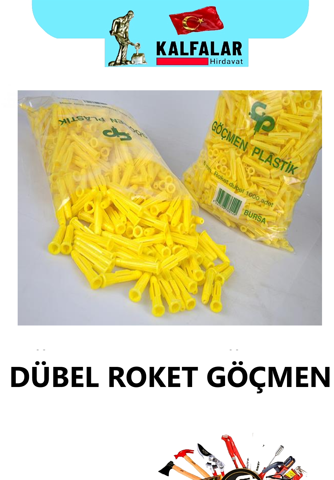 DÜBEL 10 MM ROKET SARI GÖÇMEN  1 NCİ KALİTE