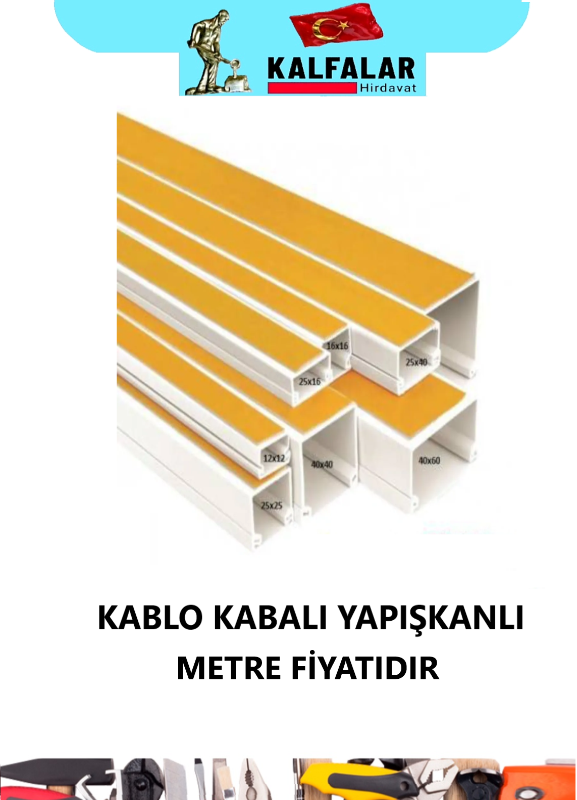 KABLO KANALI YAPIŞKANLI 20X10 MM BOY 2 MTR