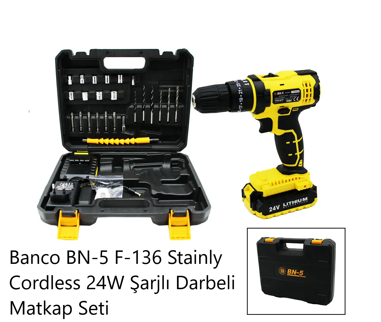 ŞARZLI MATKAP 24 WAT DARBELİ 28 PCS SETLİ 13 MM BN-5 F-136