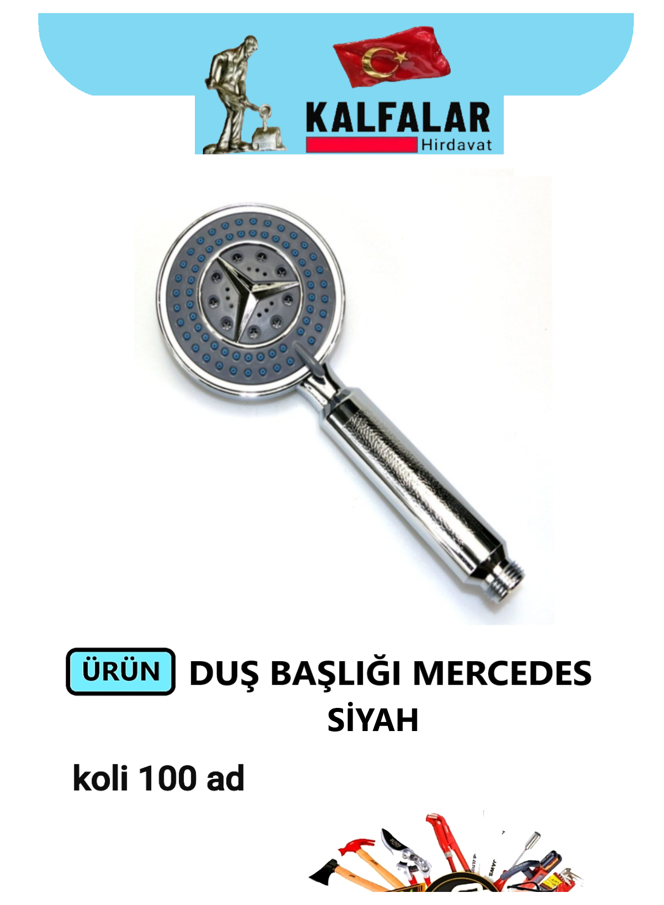 DUŞ BAŞLIĞI FONKSİYONLU BÜYÜK KAFA MERCEDES SİYAH
