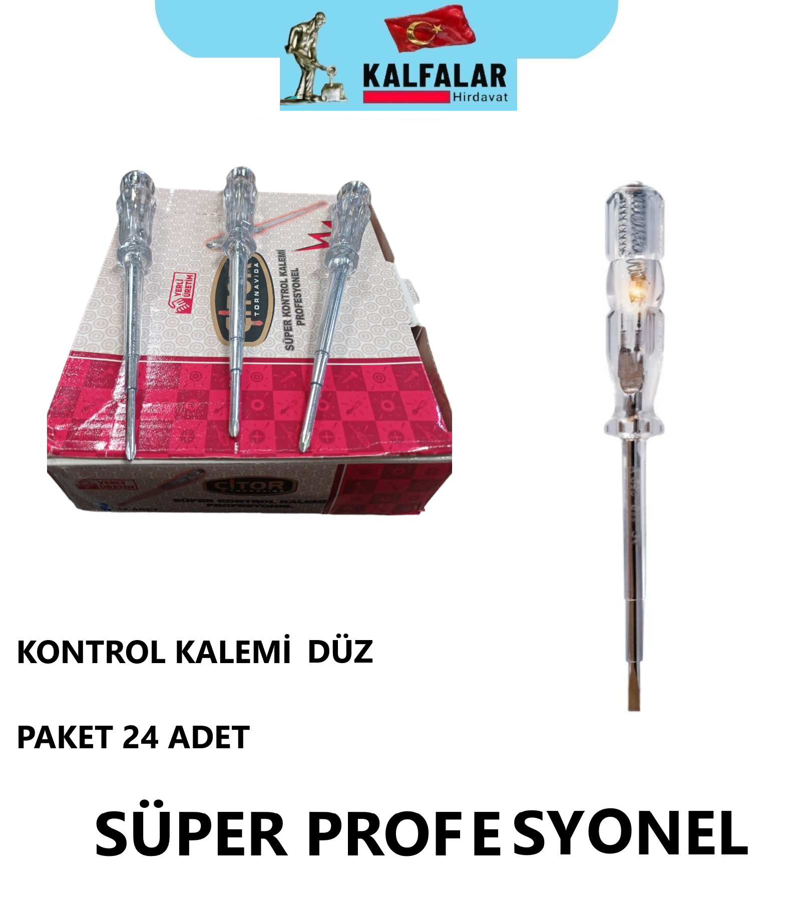 KONTROL KALEMİ ÇİTOR DÜZ ÇELİK PROF