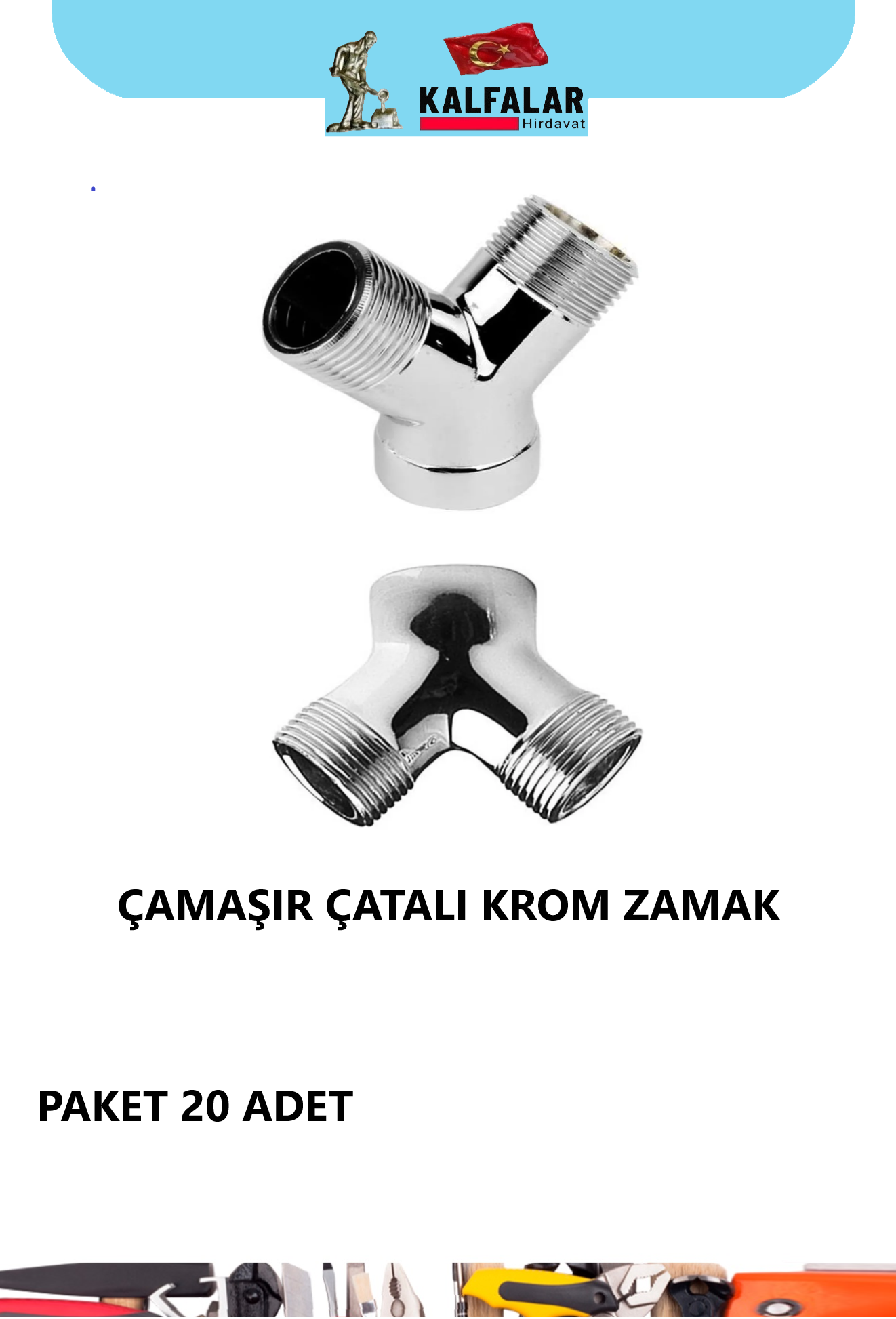 ÇAMAŞIR MUSLUK ÇATAL KROM ZAMAK