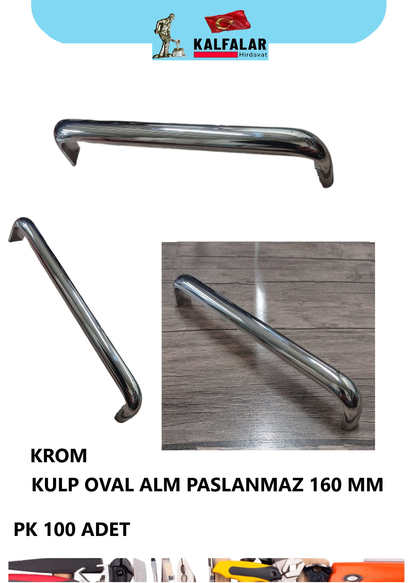 KULP OVAL ALİMİNYUM PASLANMAZ 160 MM