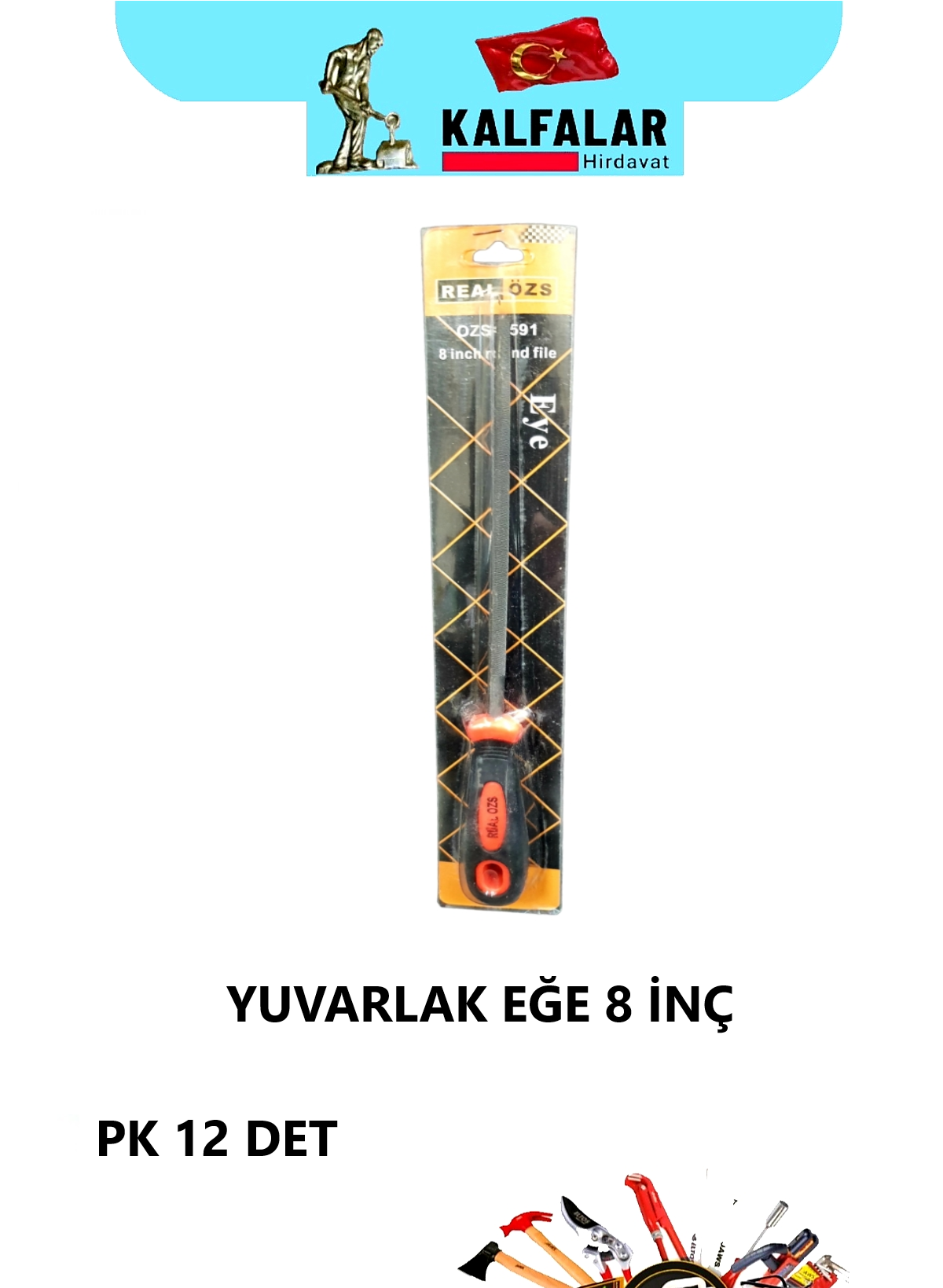 EĞE YUVARLAK SAPLI 8 İNÇ 